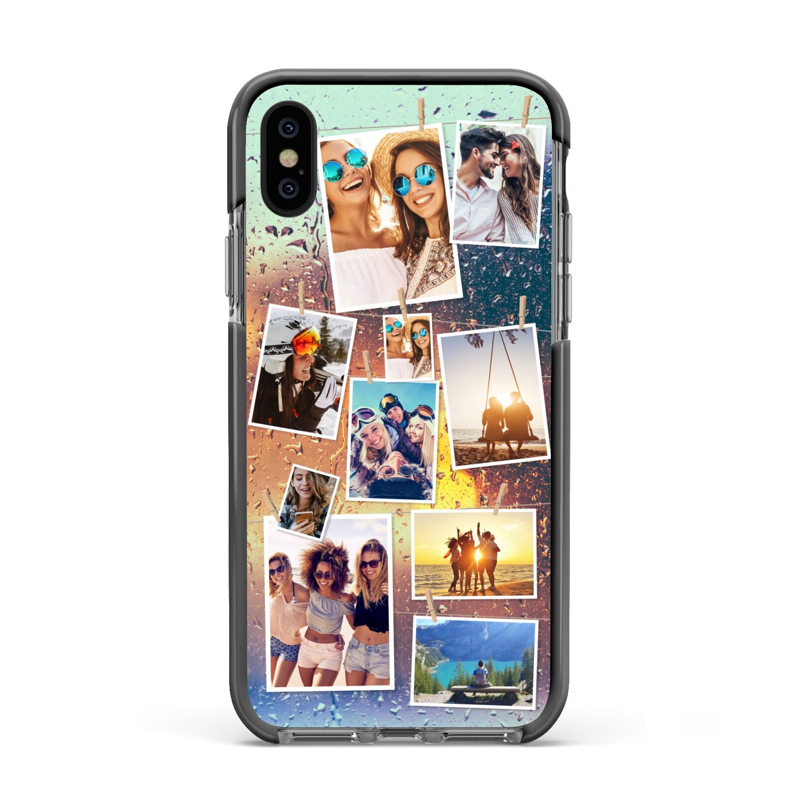 Rainy Evening Scene Photo Montage Apple iPhone Xs Impact Case Black Edge on Black Phone