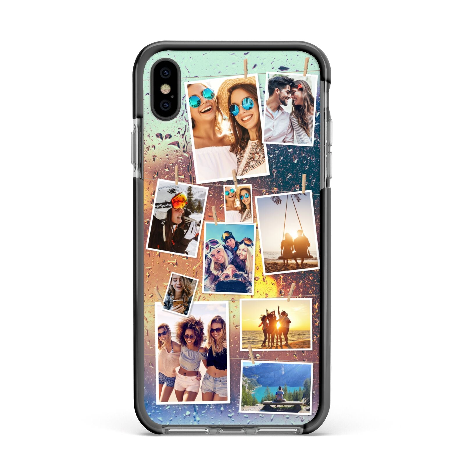 Rainy Evening Scene Photo Montage Apple iPhone Xs Max Impact Case Black Edge on Black Phone