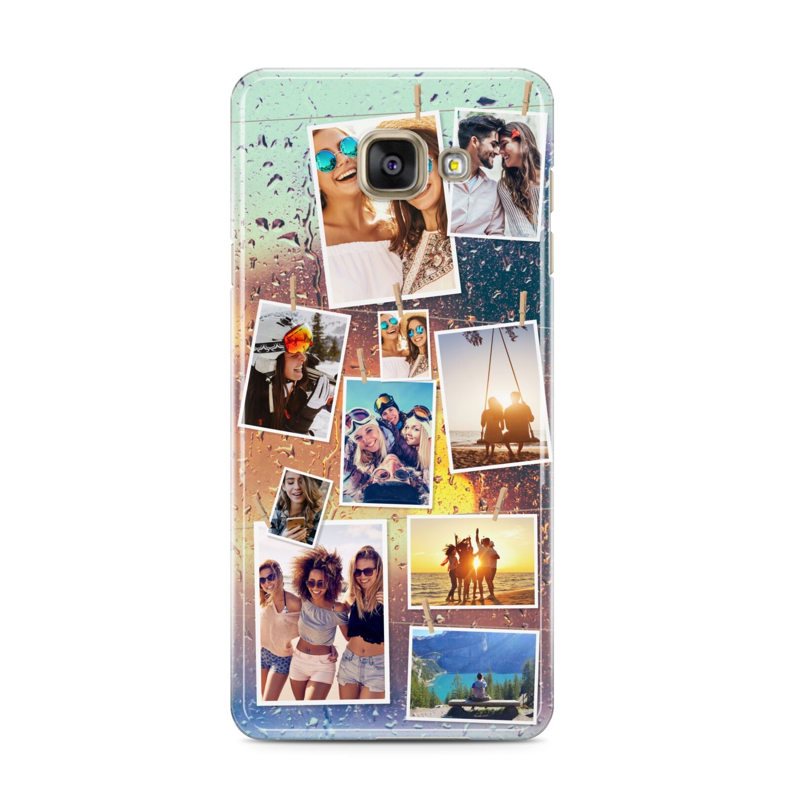 Rainy Evening Scene Photo Montage Samsung Galaxy A3 2016 Case on gold phone