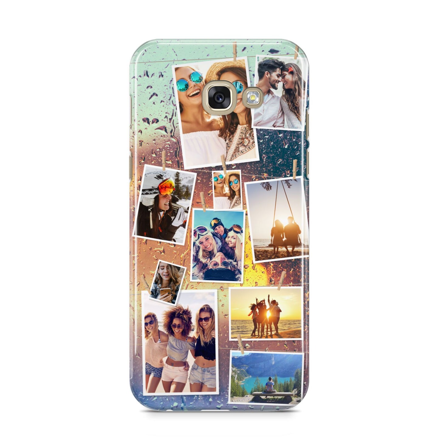 Rainy Evening Scene Photo Montage Samsung Galaxy A5 2017 Case on gold phone