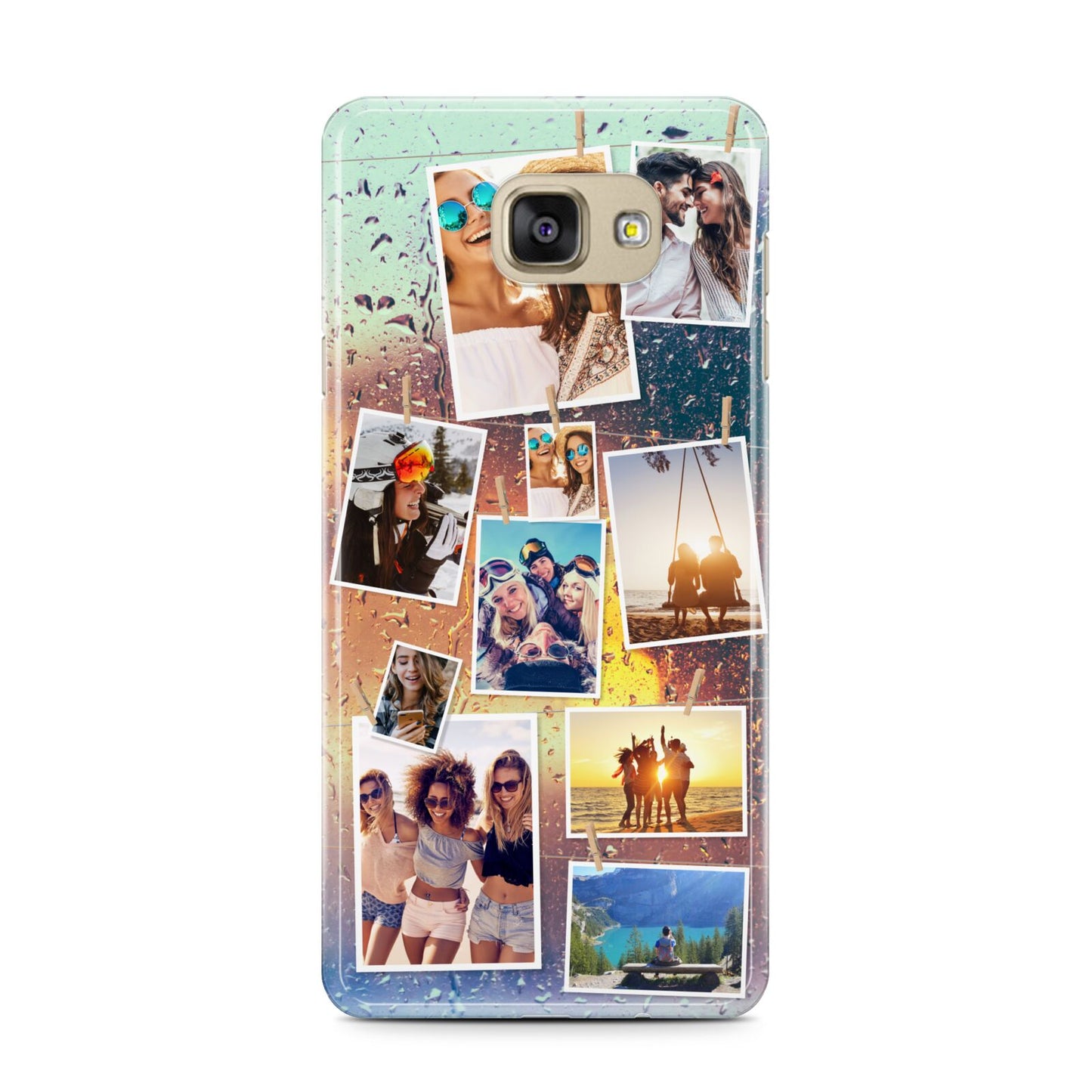 Rainy Evening Scene Photo Montage Samsung Galaxy A7 2016 Case on gold phone