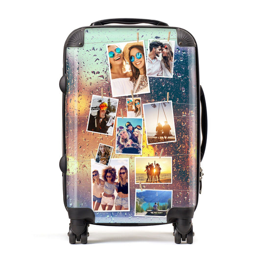 Rainy Evening Scene Photo Montage Suitcase