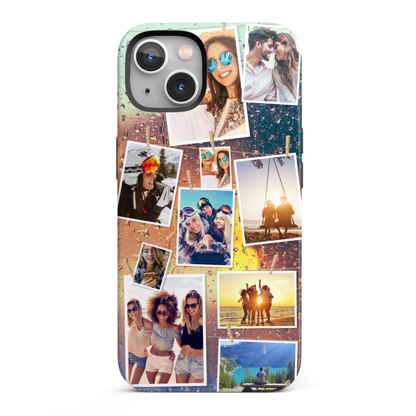 Rainy Evening Scene Photo Montage iPhone 13 Full Wrap 3D Tough Case