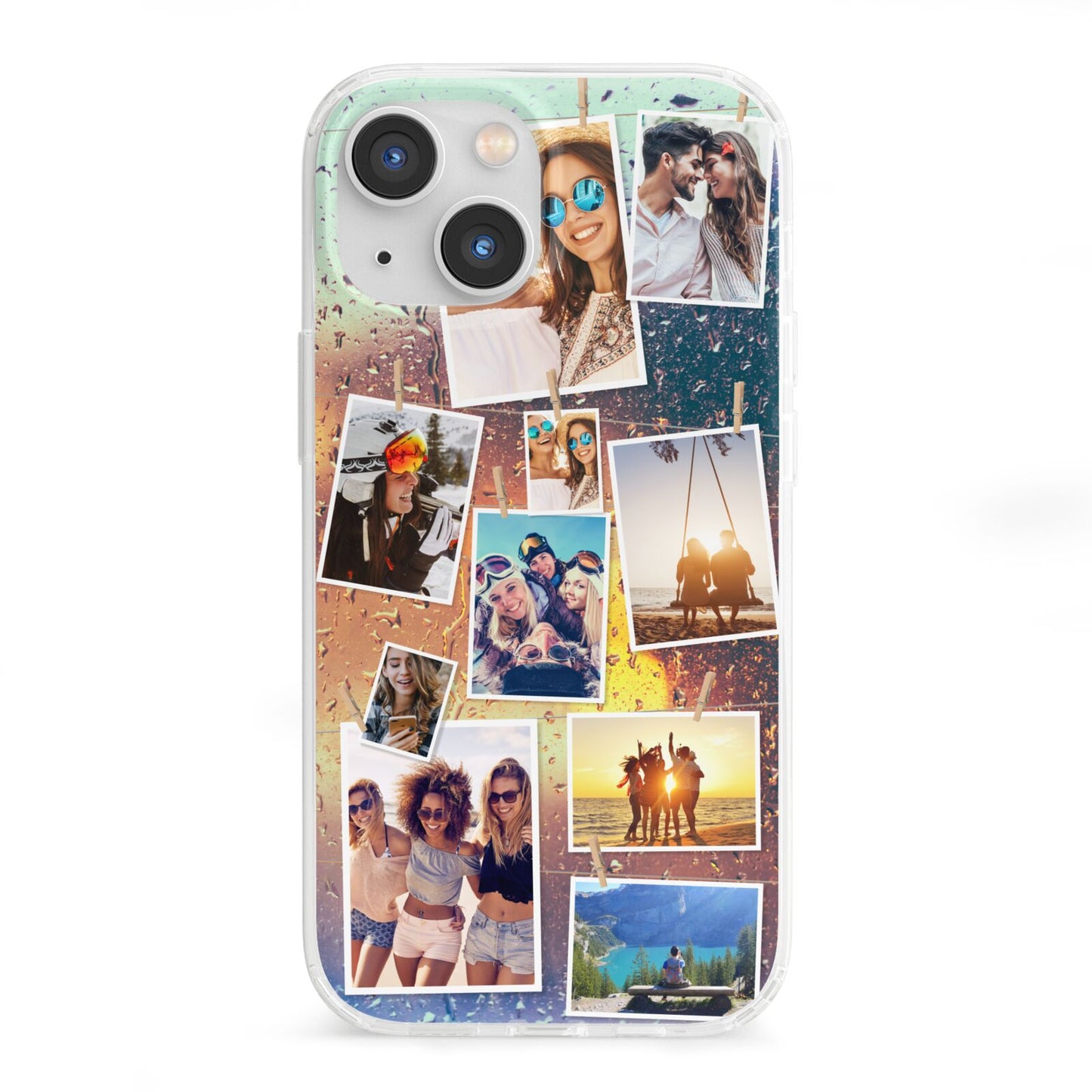 Rainy Evening Scene Photo Montage iPhone 13 Mini Clear Bumper Case