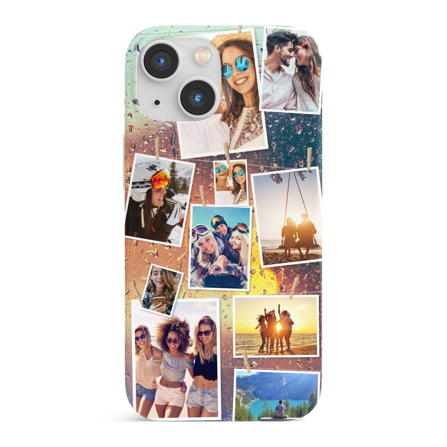 Rainy Evening Scene Photo Montage iPhone 13 Mini Full Wrap 3D Snap Case