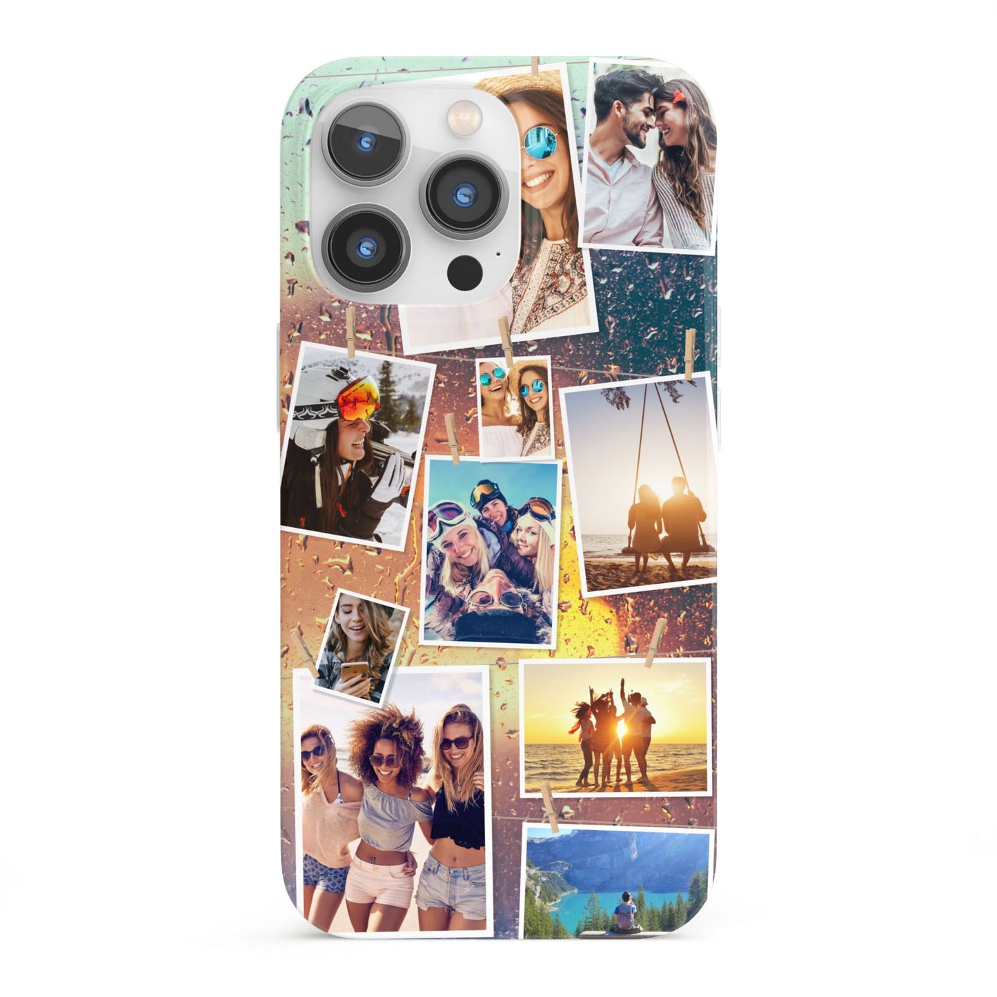 Rainy Evening Scene Photo Montage iPhone 13 Pro Full Wrap 3D Snap Case
