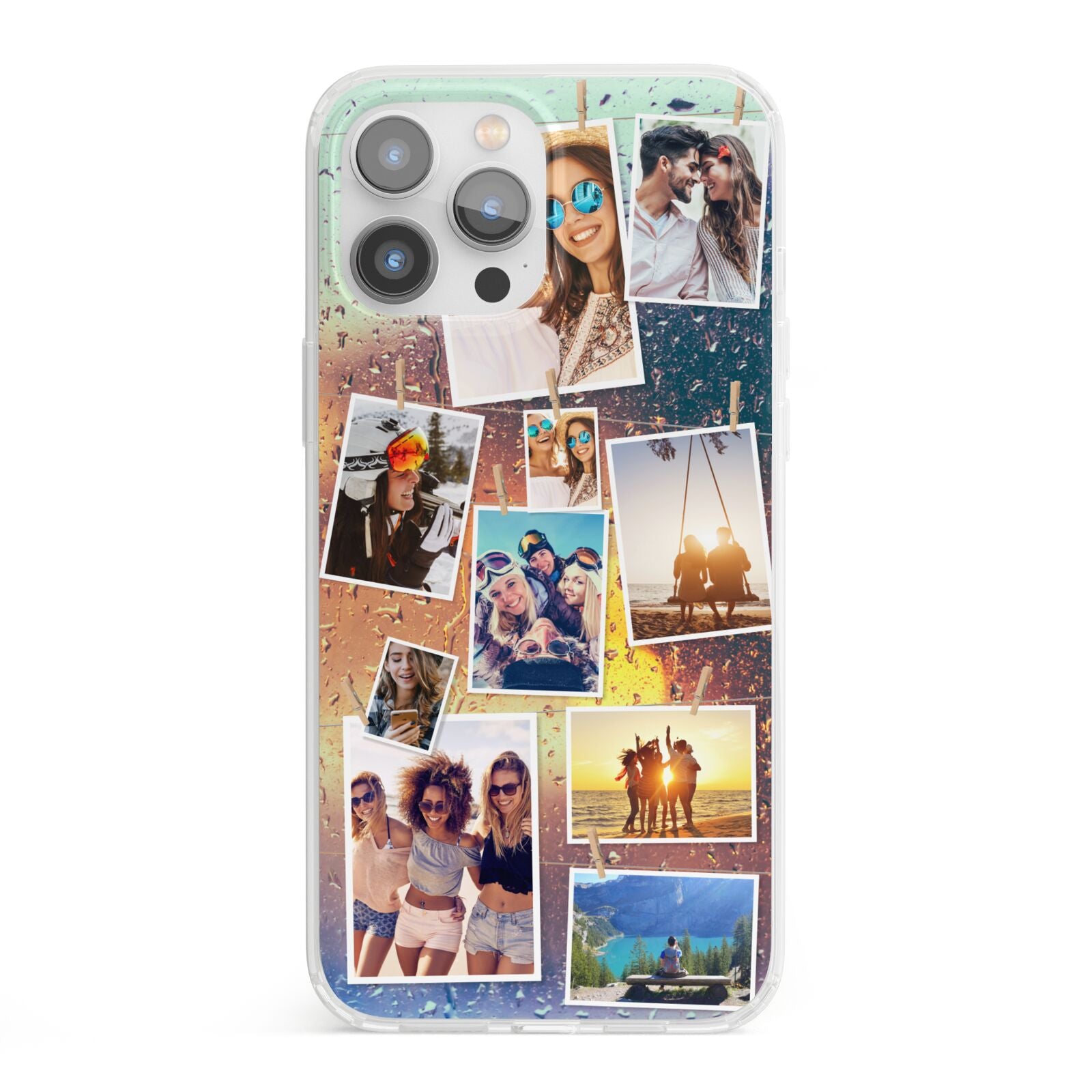 Rainy Evening Scene Photo Montage iPhone 13 Pro Max Clear Bumper Case