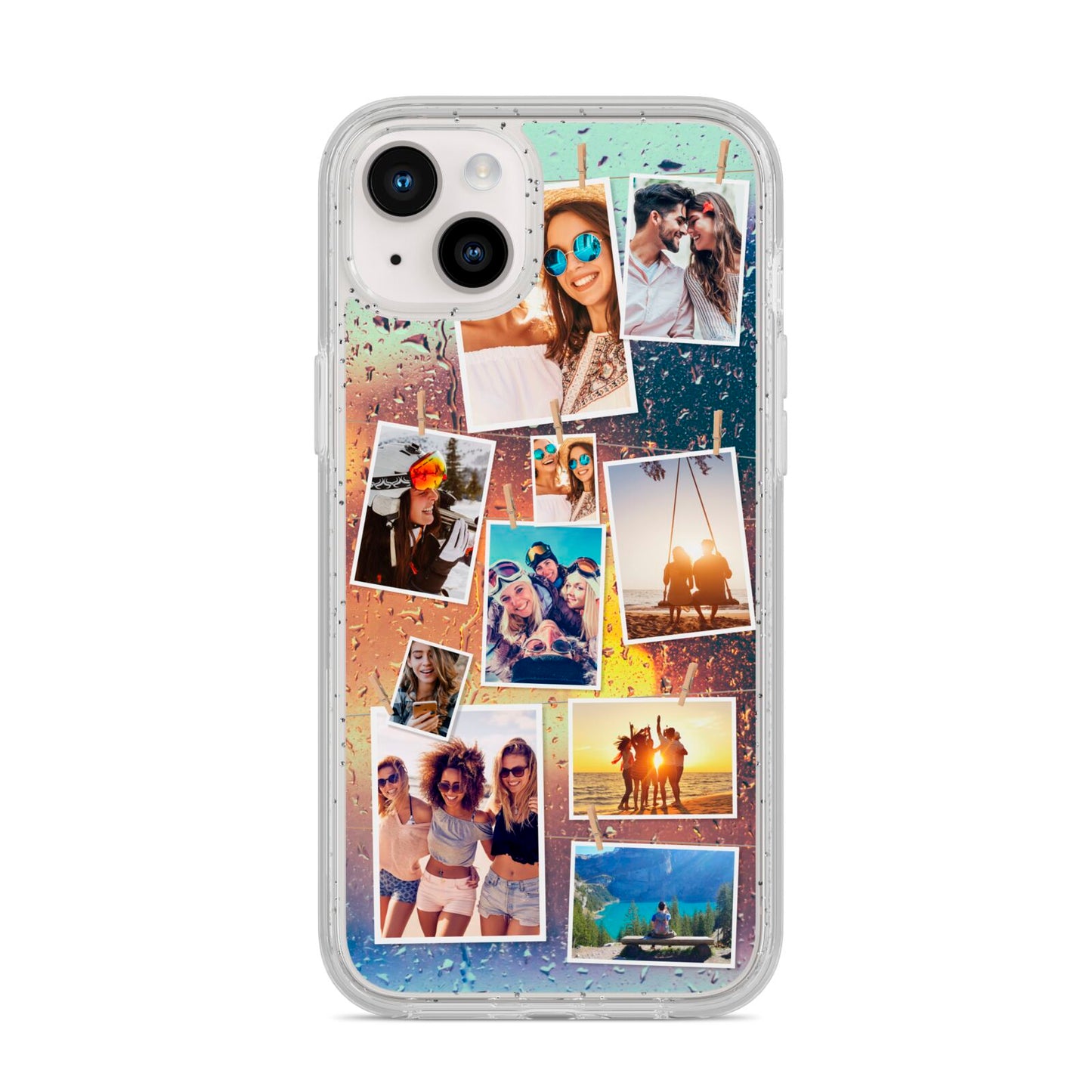 Rainy Evening Scene Photo Montage iPhone 14 Plus Glitter Tough Case Starlight