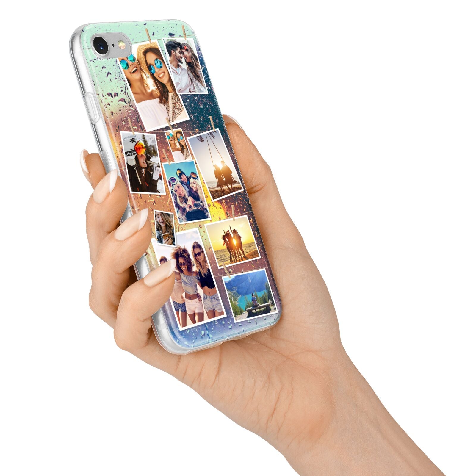 Rainy Evening Scene Photo Montage iPhone 7 Bumper Case on Silver iPhone Alternative Image