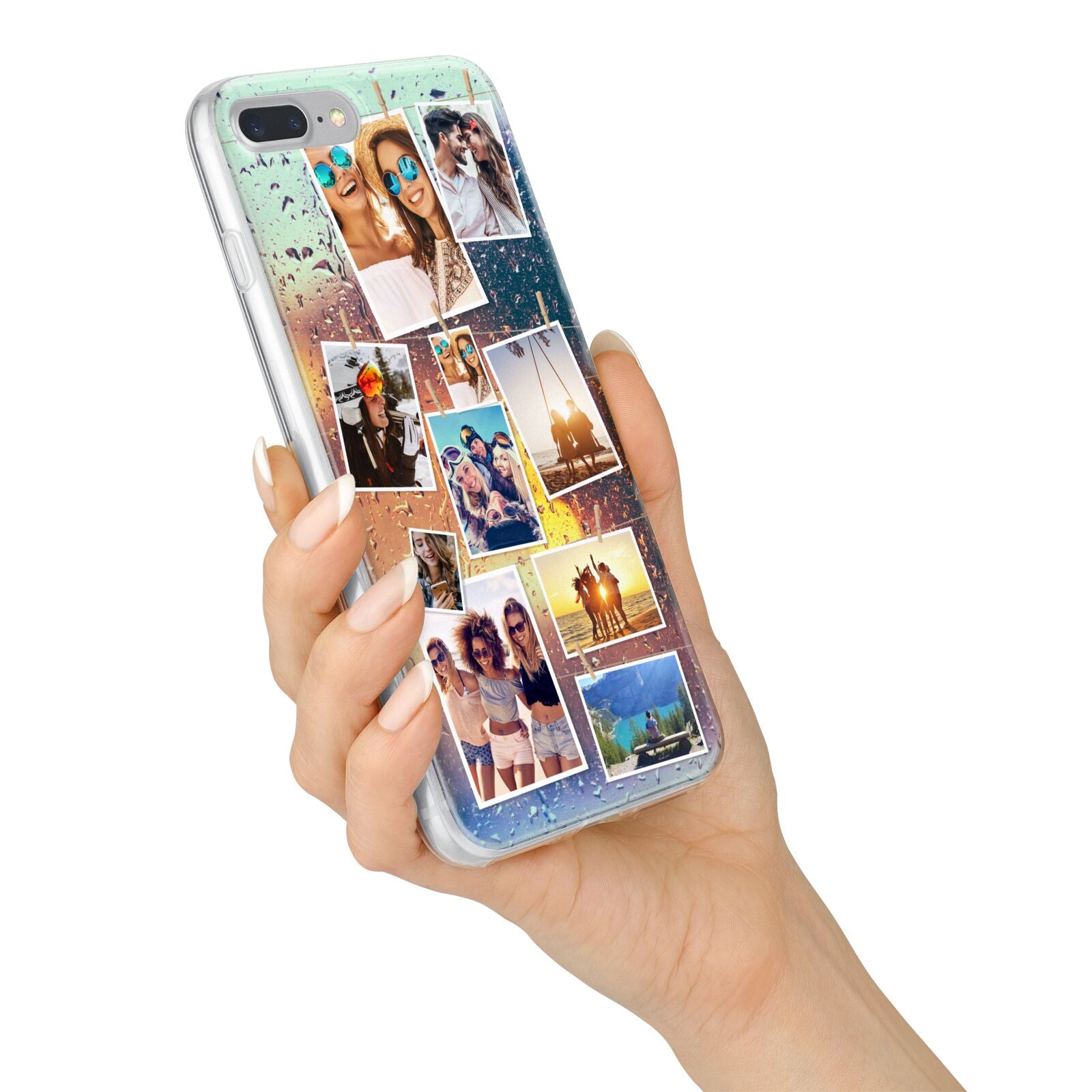 Rainy Evening Scene Photo Montage iPhone 7 Plus Bumper Case on Silver iPhone Alternative Image