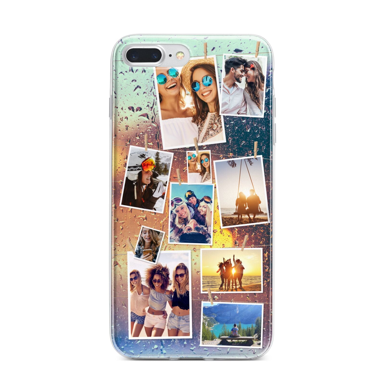 Rainy Evening Scene Photo Montage iPhone 7 Plus Bumper Case on Silver iPhone