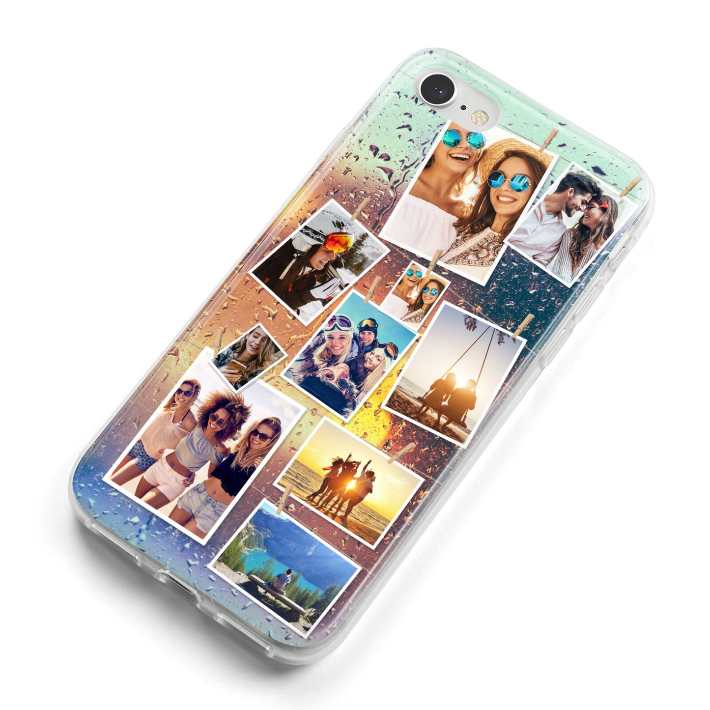 Rainy Evening Scene Photo Montage iPhone 8 Bumper Case on Silver iPhone Alternative Image