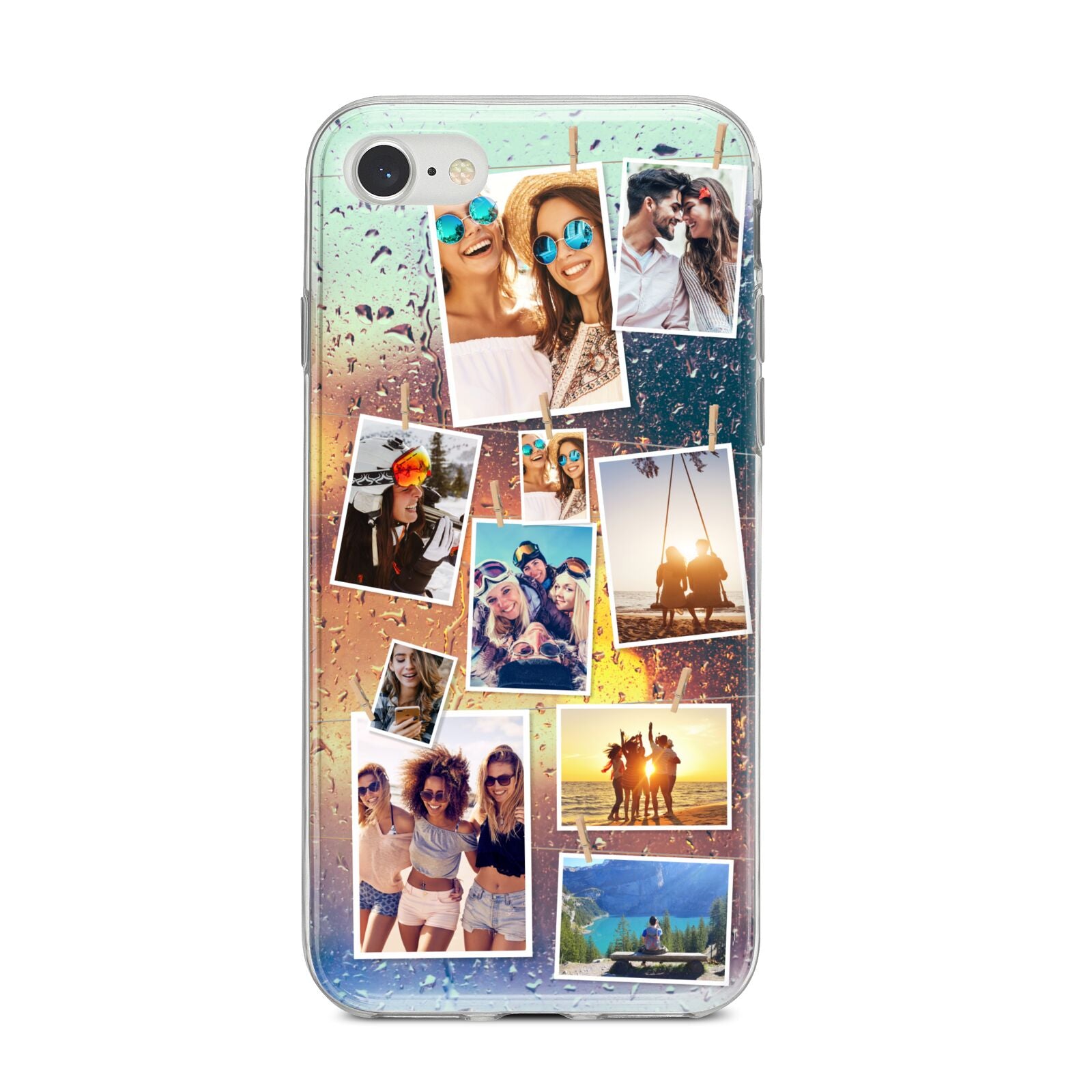 Rainy Evening Scene Photo Montage iPhone 8 Bumper Case on Silver iPhone