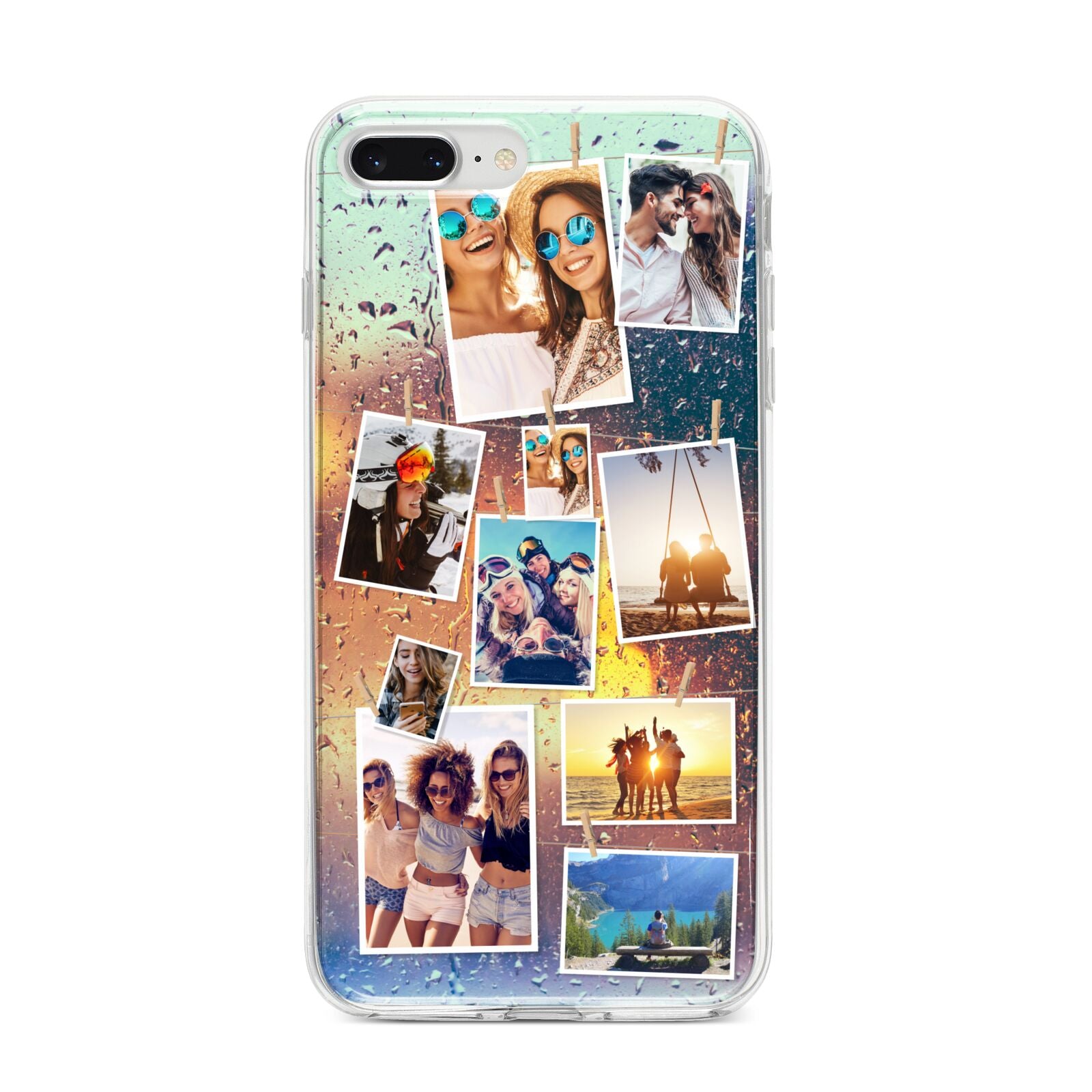 Rainy Evening Scene Photo Montage iPhone 8 Plus Bumper Case on Silver iPhone