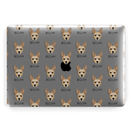 Rat Terrier Icon with Name Apple MacBook Case