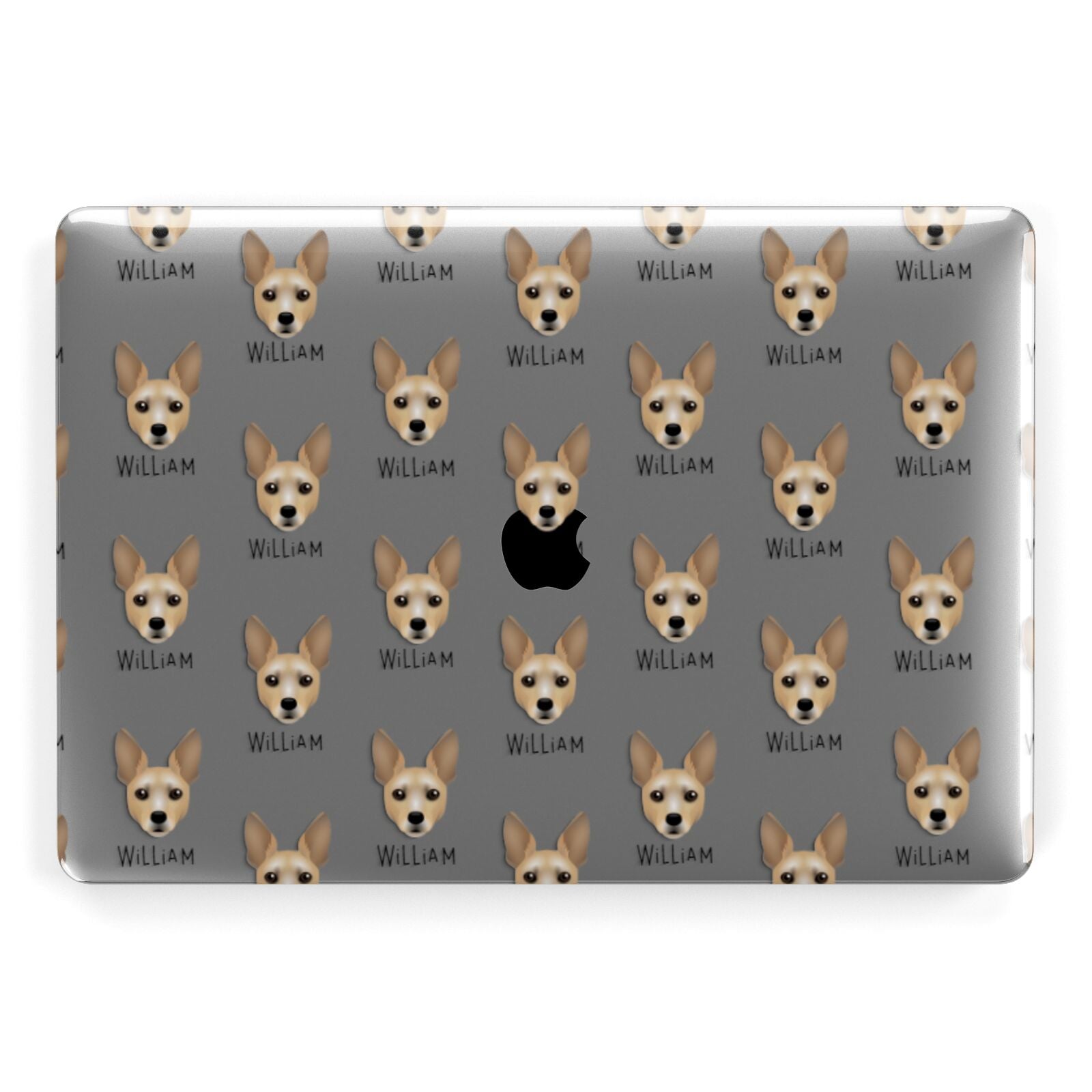 Rat Terrier Icon with Name Apple MacBook Case