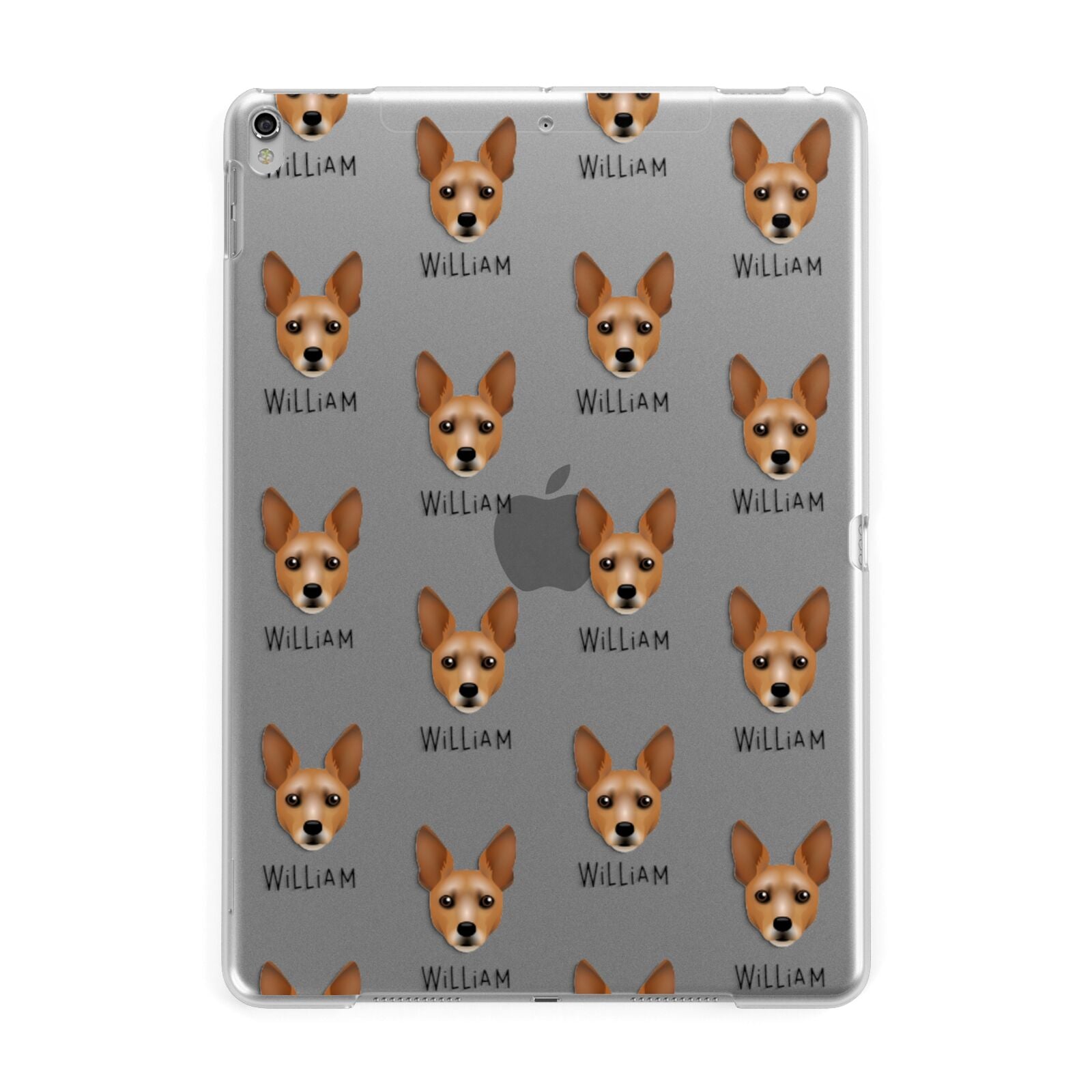 Rat Terrier Icon with Name Apple iPad Silver Case