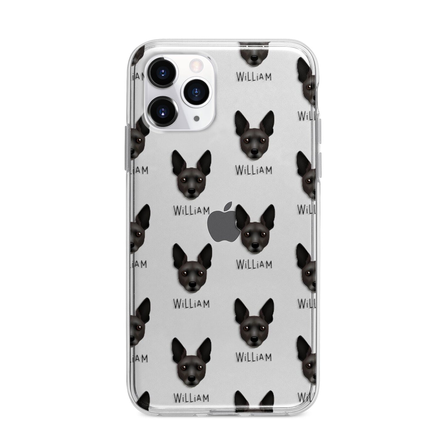 Rat Terrier Icon with Name Apple iPhone 11 Pro in Silver with Bumper Case