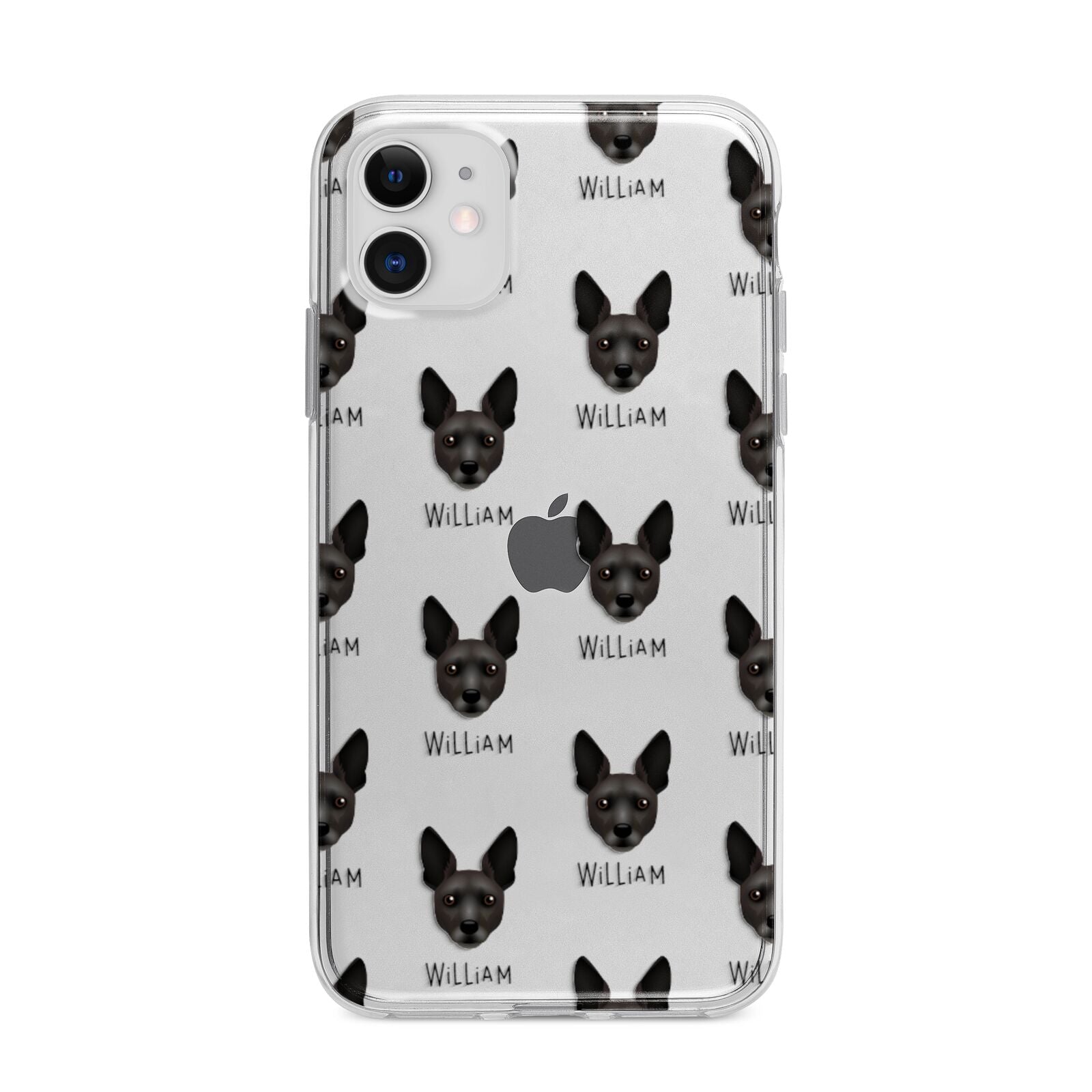 Rat Terrier Icon with Name Apple iPhone 11 in White with Bumper Case
