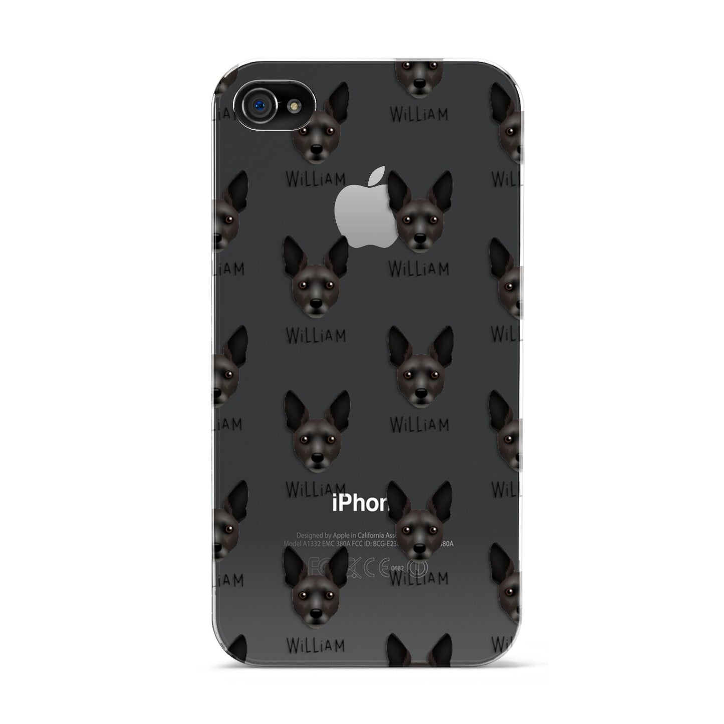 Rat Terrier Icon with Name Apple iPhone 4s Case