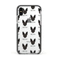 Rat Terrier Icon with Name Apple iPhone Xs Impact Case Black Edge on Silver Phone