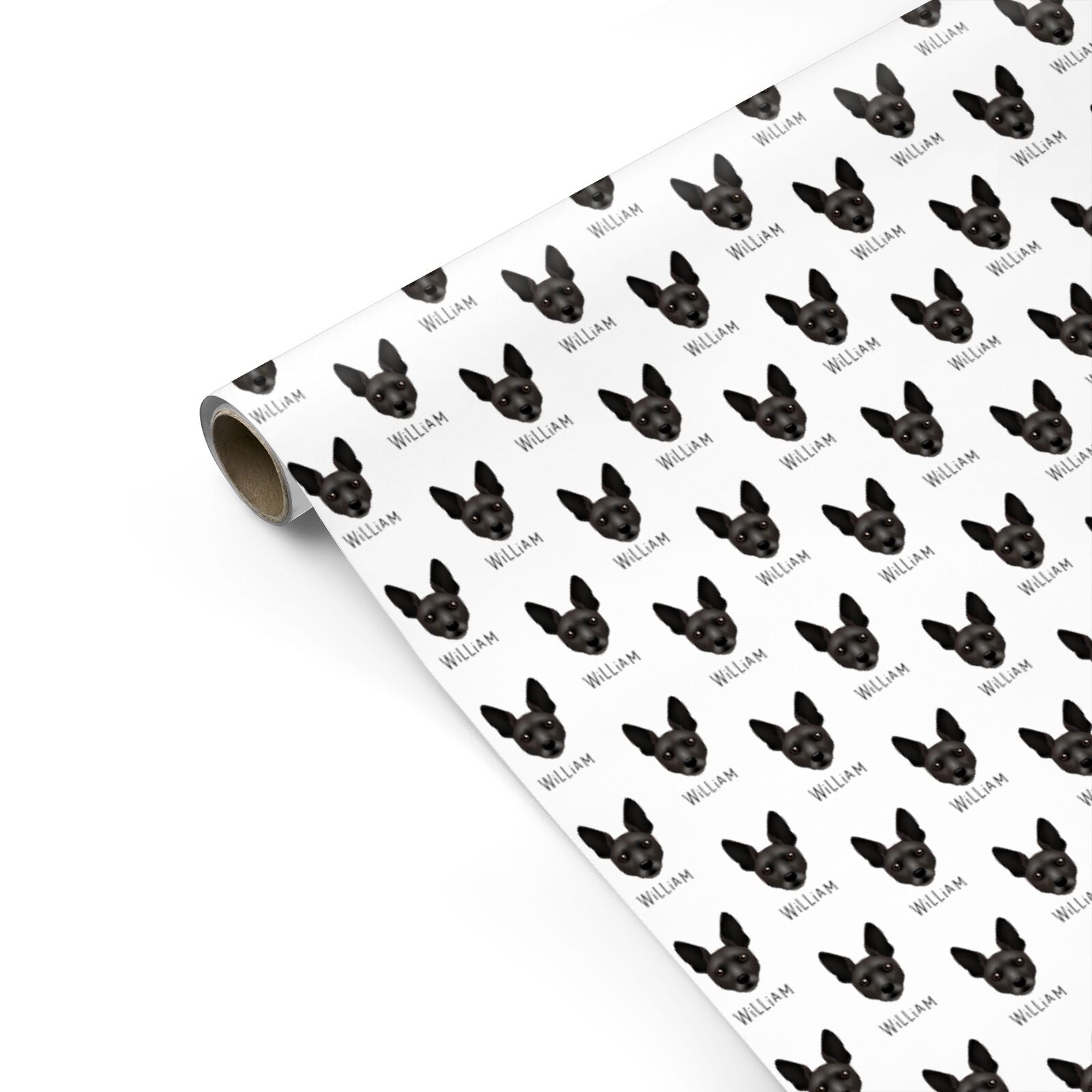 Rat Terrier Icon with Name Personalised Gift Wrap