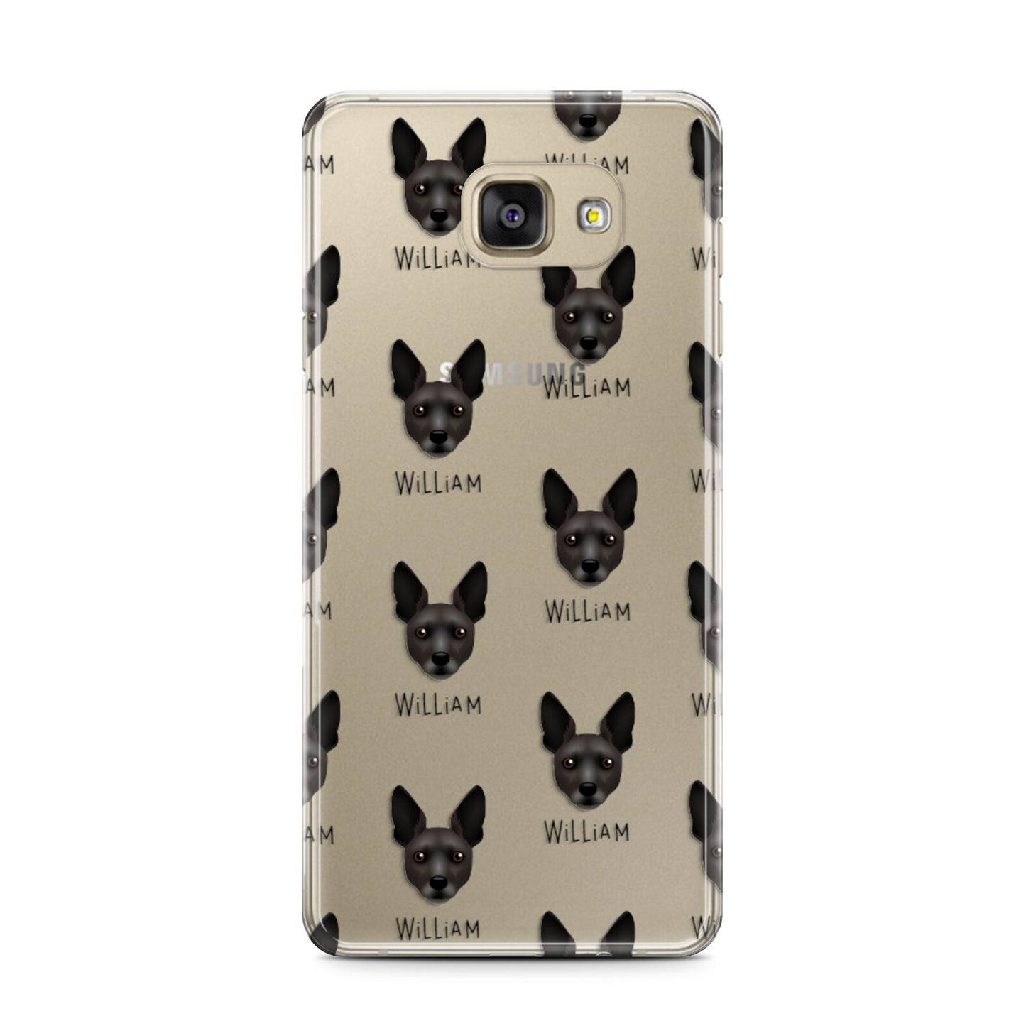 Rat Terrier Icon with Name Samsung Galaxy A7 2016 Case on gold phone
