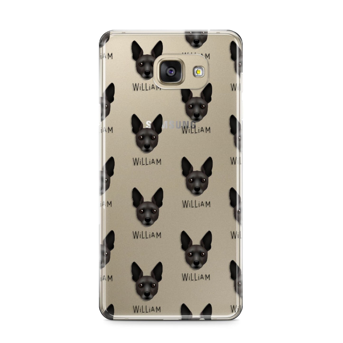 Rat Terrier Icon with Name Samsung Galaxy A9 2016 Case on gold phone