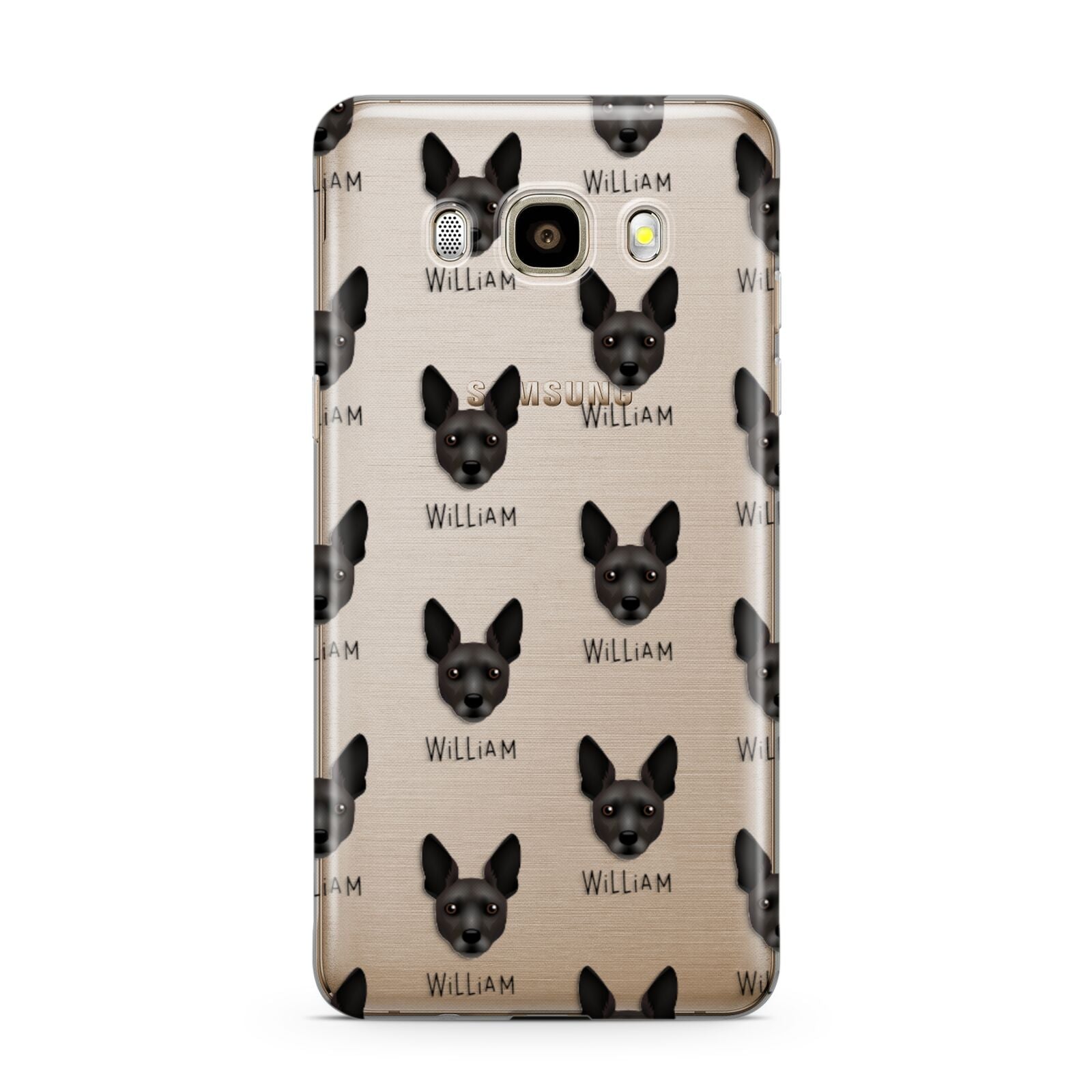Rat Terrier Icon with Name Samsung Galaxy J7 2016 Case on gold phone
