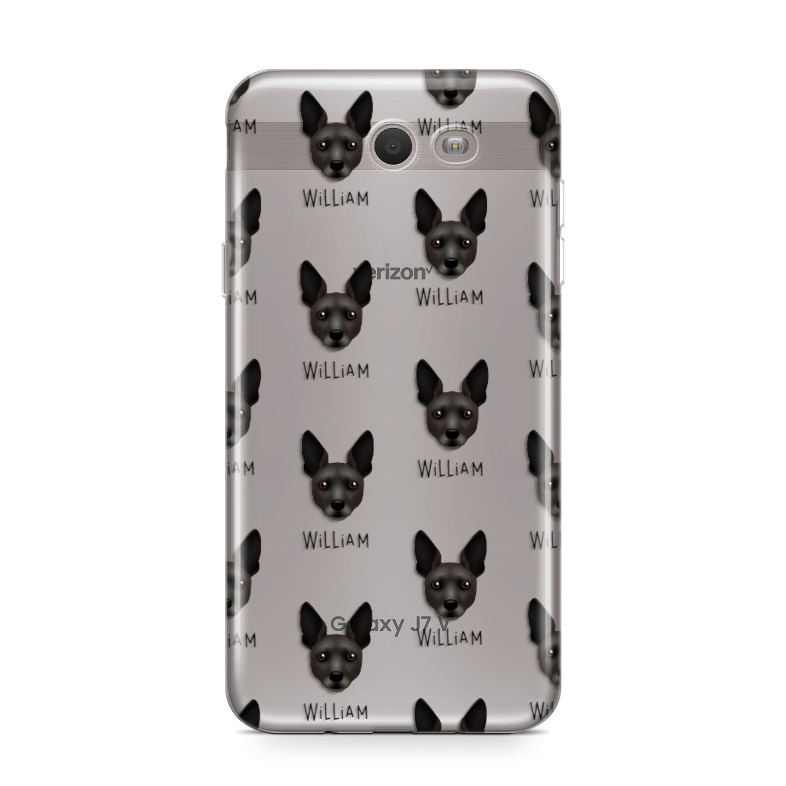 Rat Terrier Icon with Name Samsung Galaxy J7 2017 Case