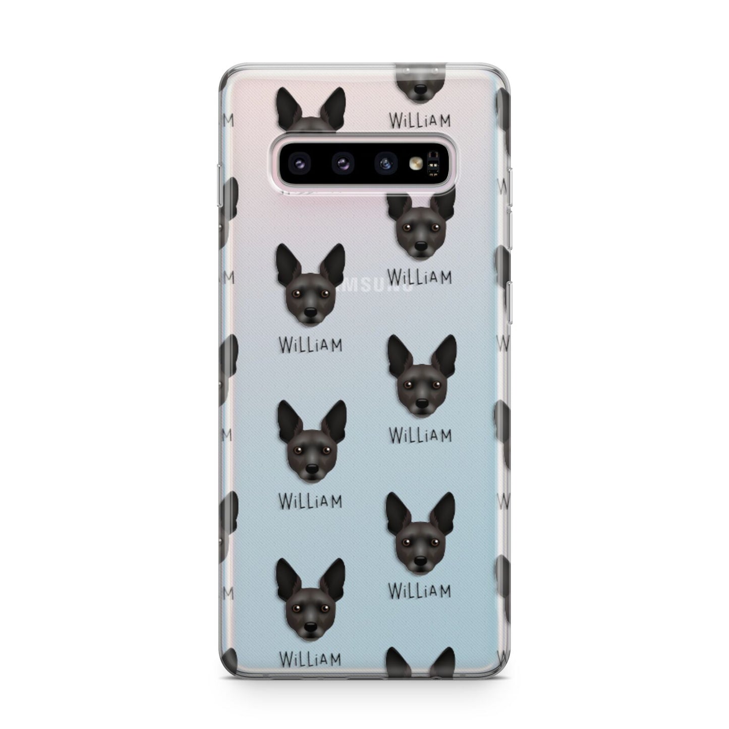 Rat Terrier Icon with Name Samsung Galaxy S10 Plus Case