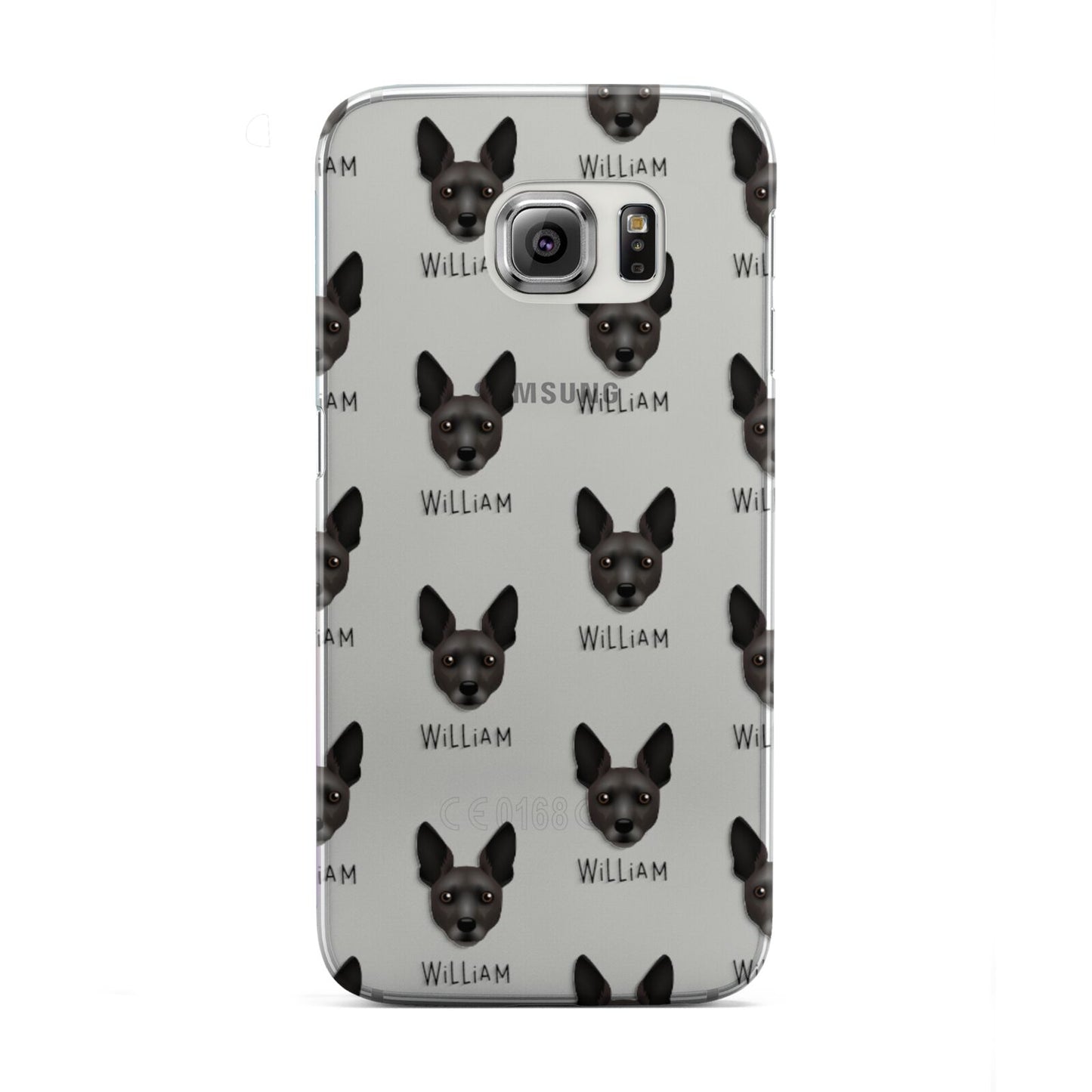 Rat Terrier Icon with Name Samsung Galaxy S6 Edge Case