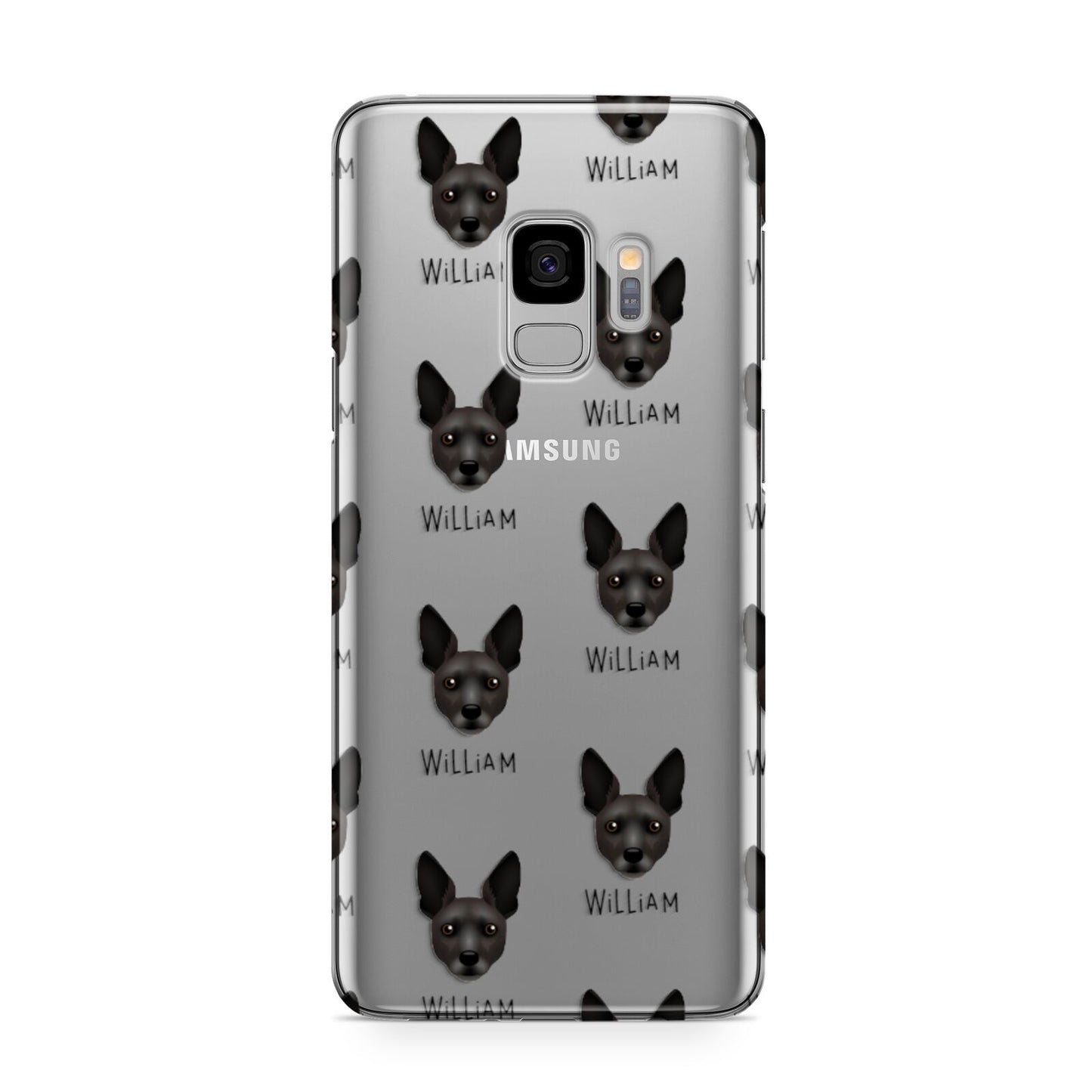 Rat Terrier Icon with Name Samsung Galaxy S9 Case