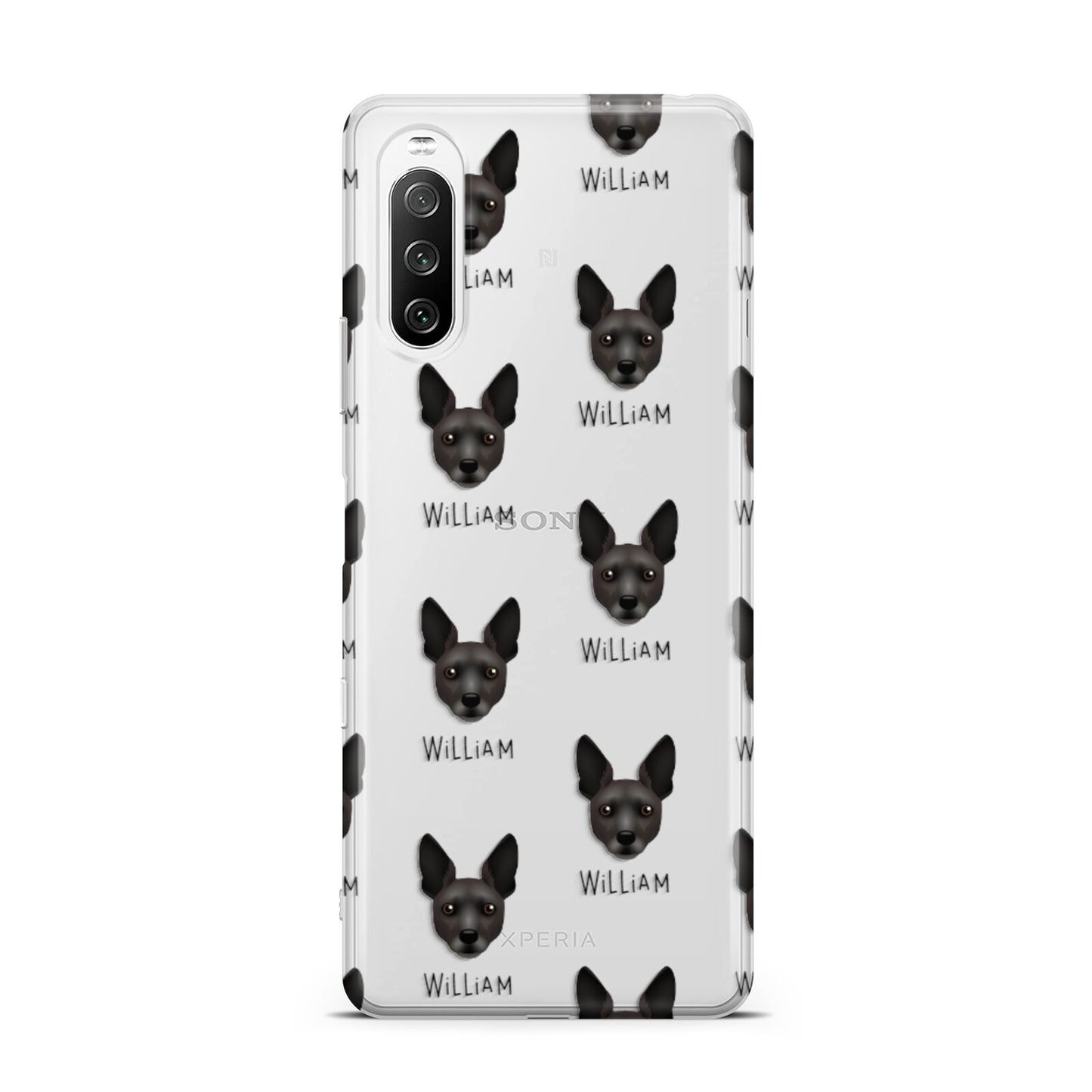 Rat Terrier Icon with Name Sony Xperia 10 III Case