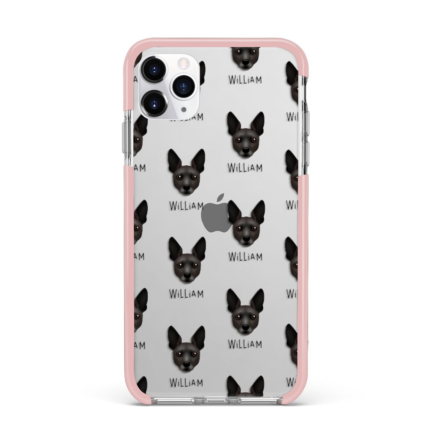 Rat Terrier Icon with Name iPhone 11 Pro Max Impact Pink Edge Case