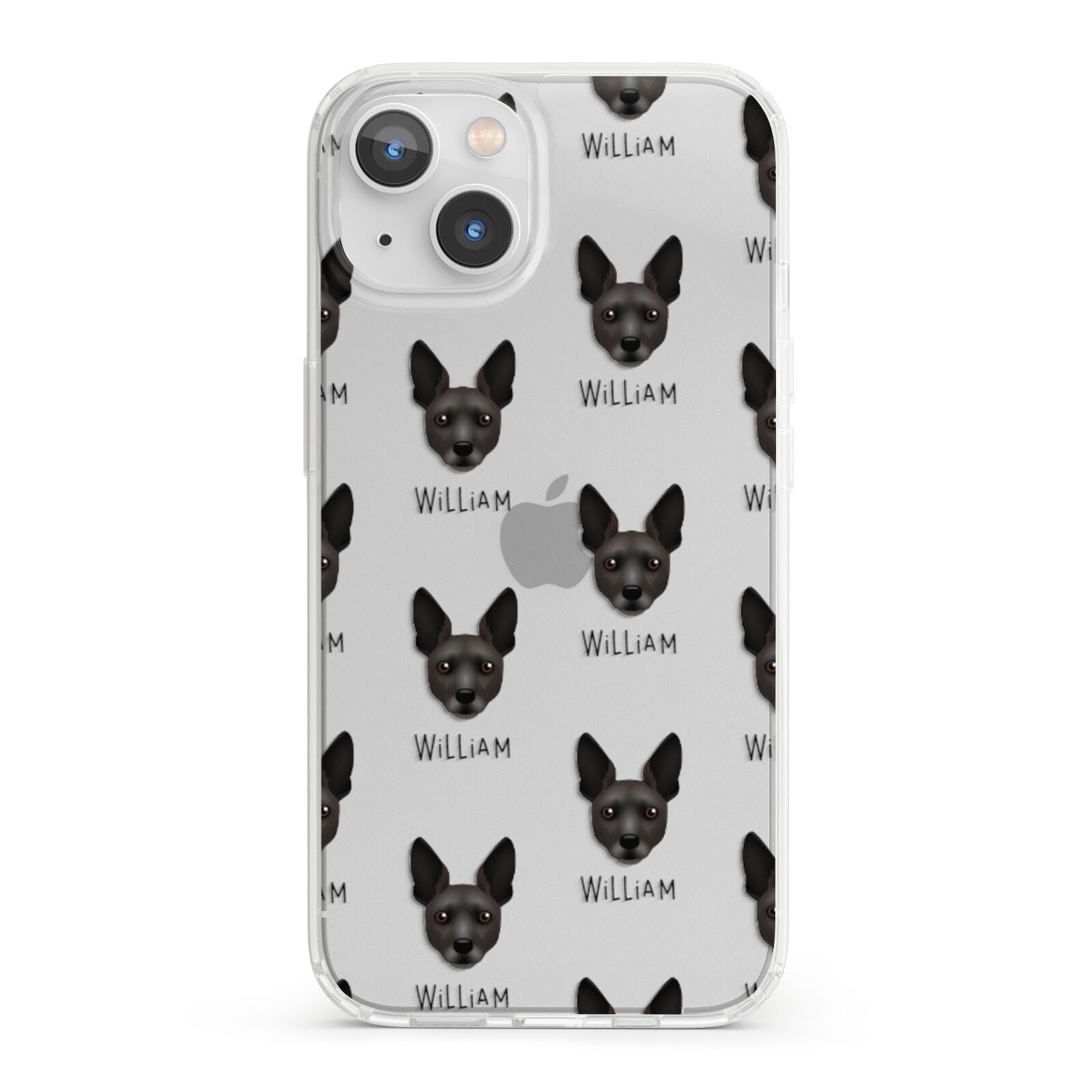 Rat Terrier Icon with Name iPhone 13 Clear Bumper Case