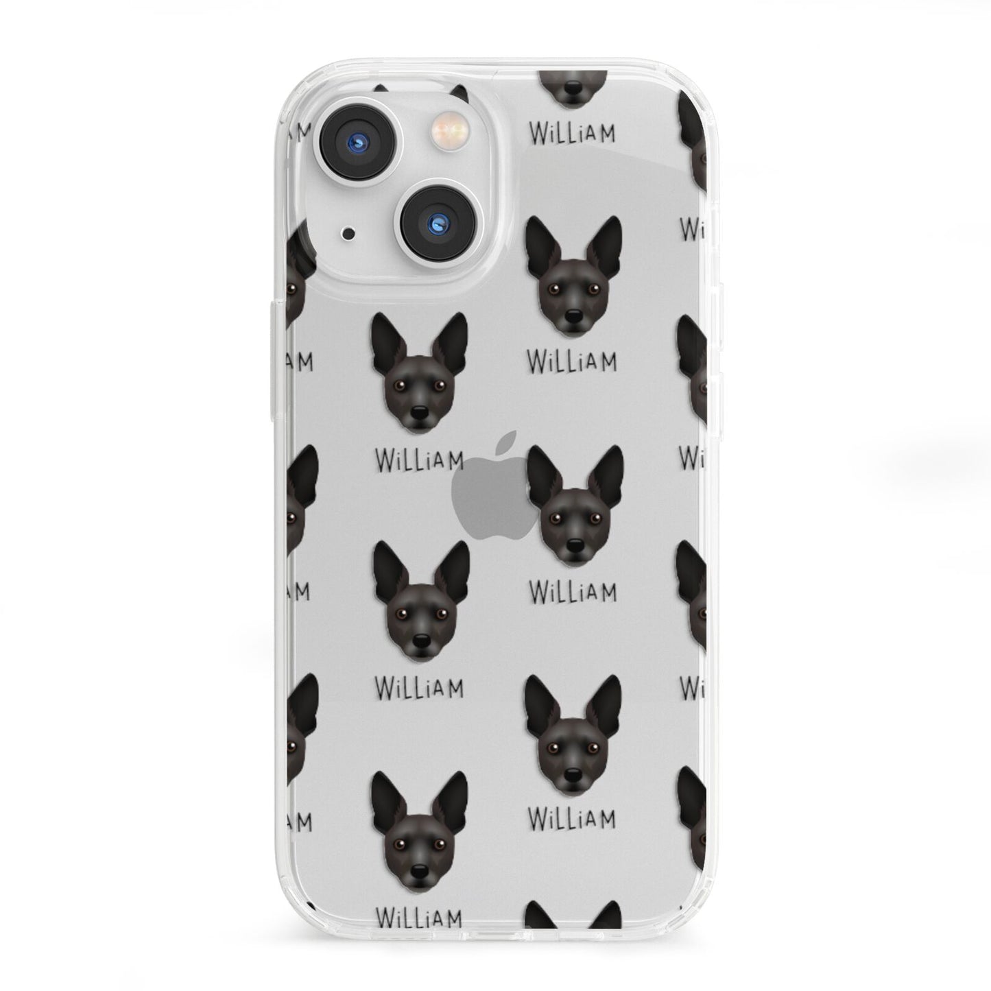 Rat Terrier Icon with Name iPhone 13 Mini Clear Bumper Case
