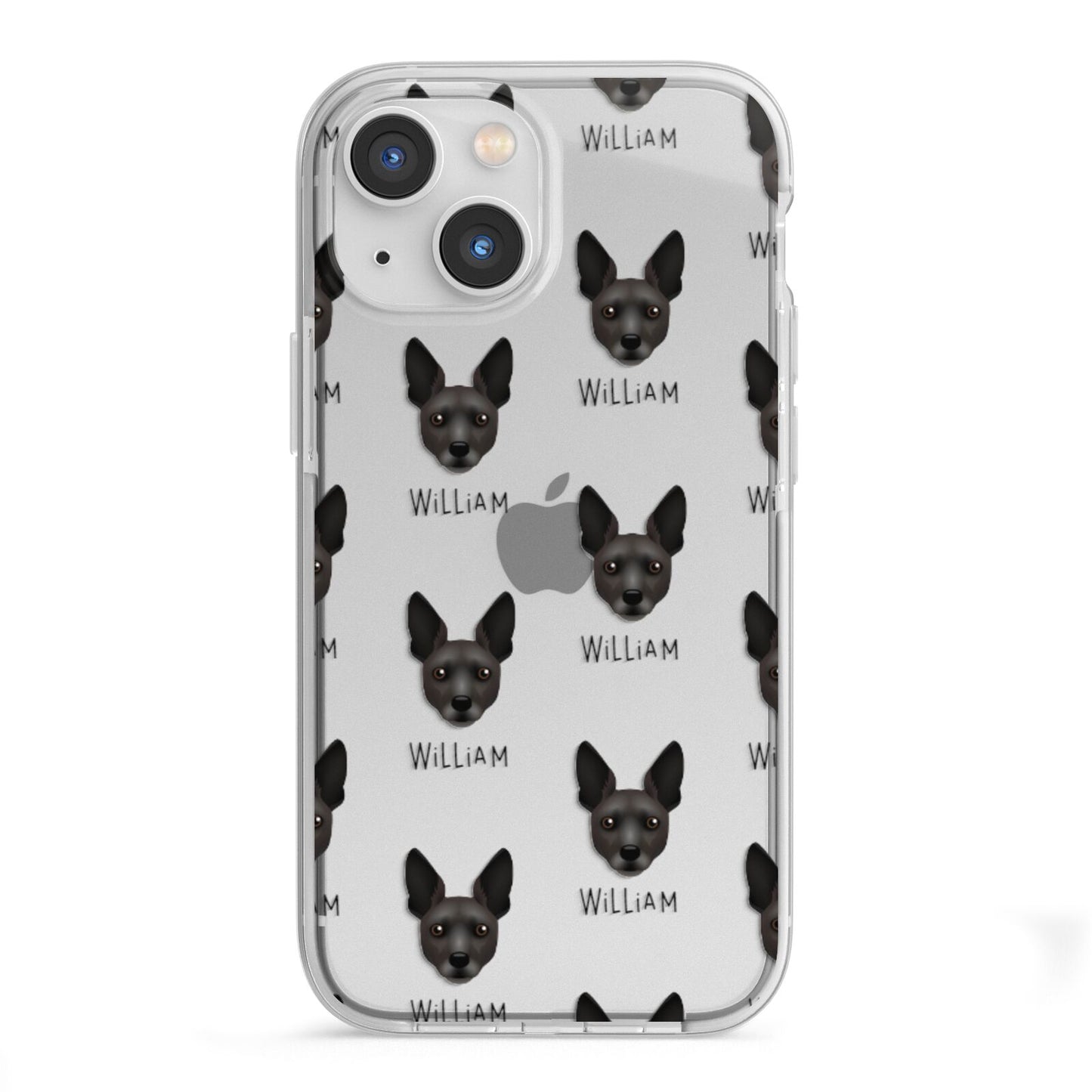 Rat Terrier Icon with Name iPhone 13 Mini TPU Impact Case with White Edges