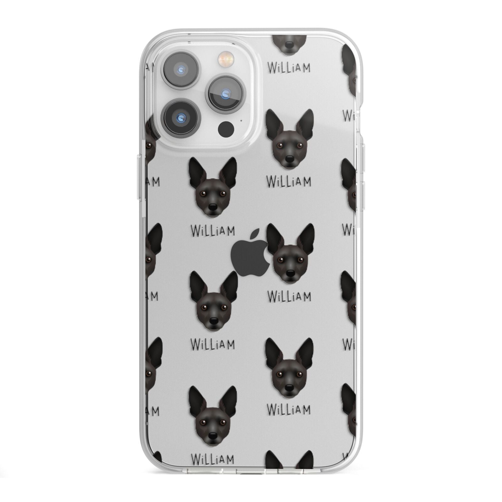 Rat Terrier Icon with Name iPhone 13 Pro Max TPU Impact Case with White Edges