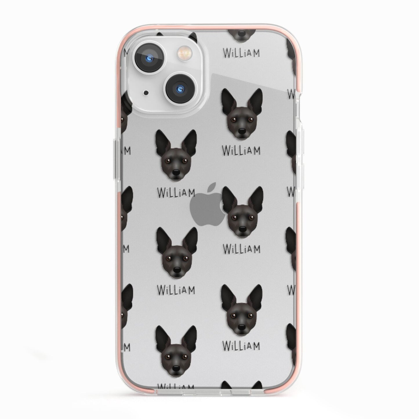 Rat Terrier Icon with Name iPhone 13 TPU Impact Case with Pink Edges