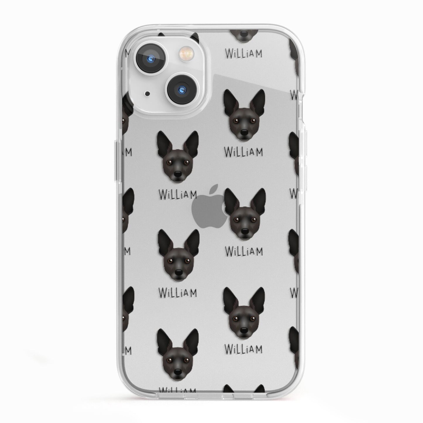 Rat Terrier Icon with Name iPhone 13 TPU Impact Case with White Edges