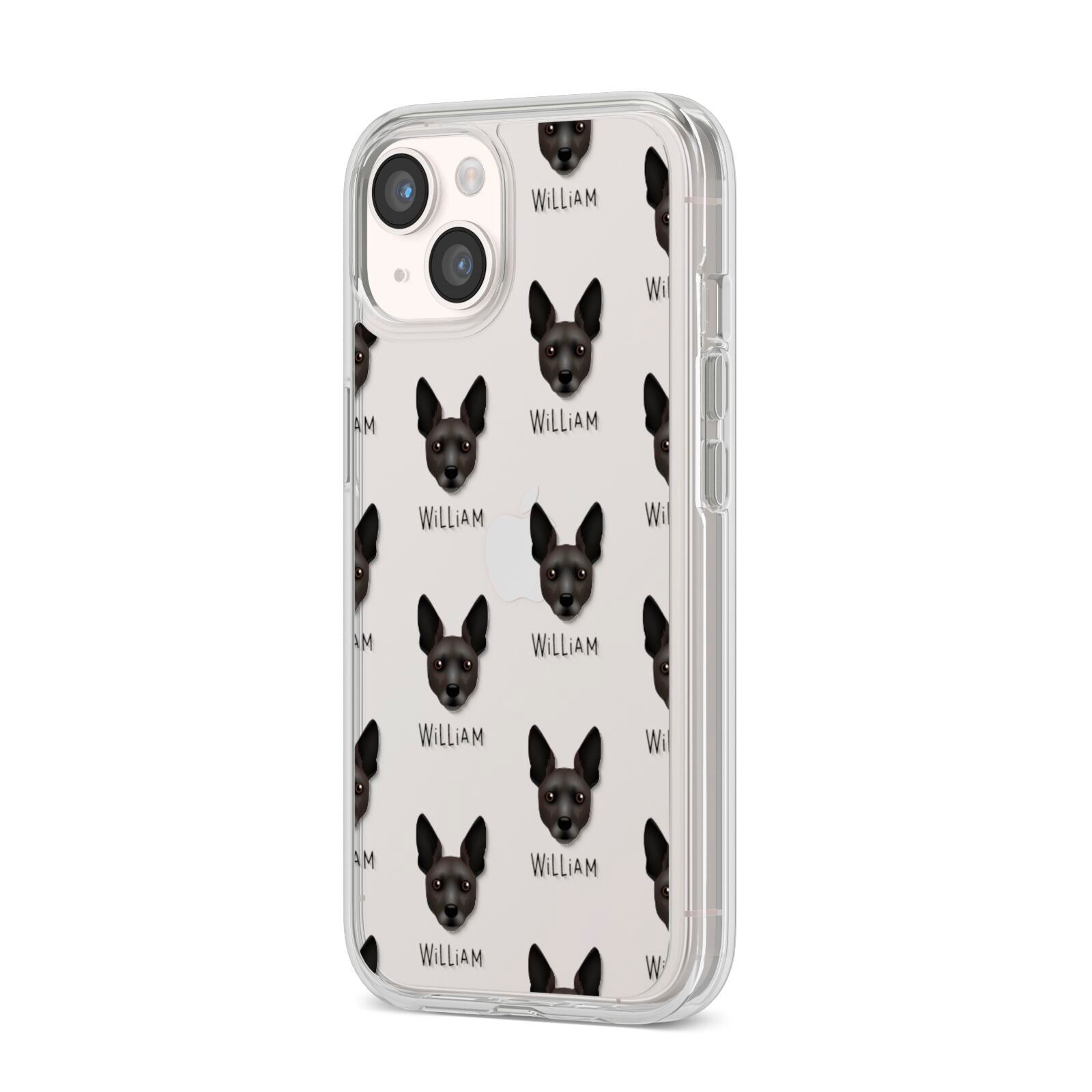 Rat Terrier Icon with Name iPhone 14 Clear Tough Case Starlight Angled Image