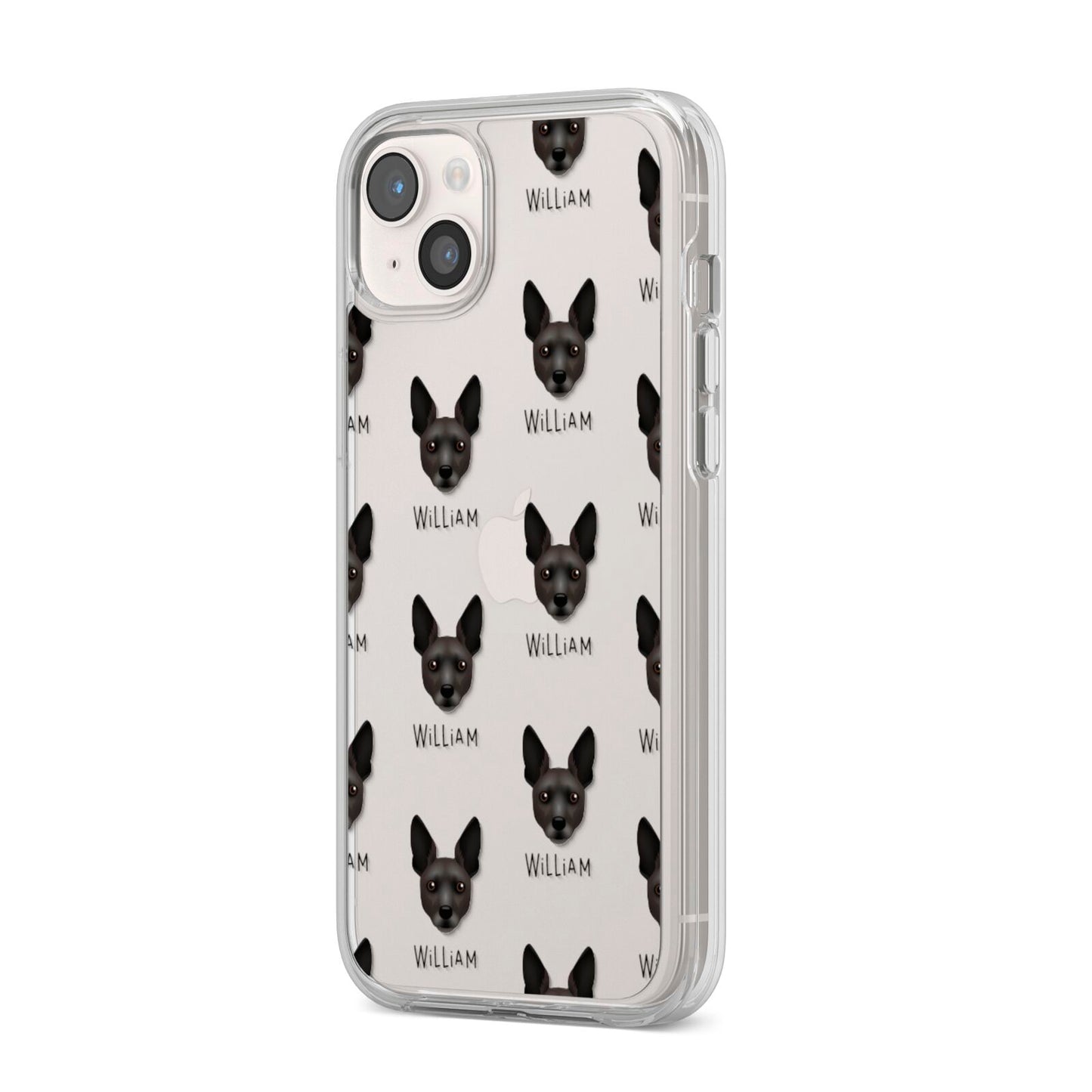 Rat Terrier Icon with Name iPhone 14 Plus Clear Tough Case Starlight Angled Image