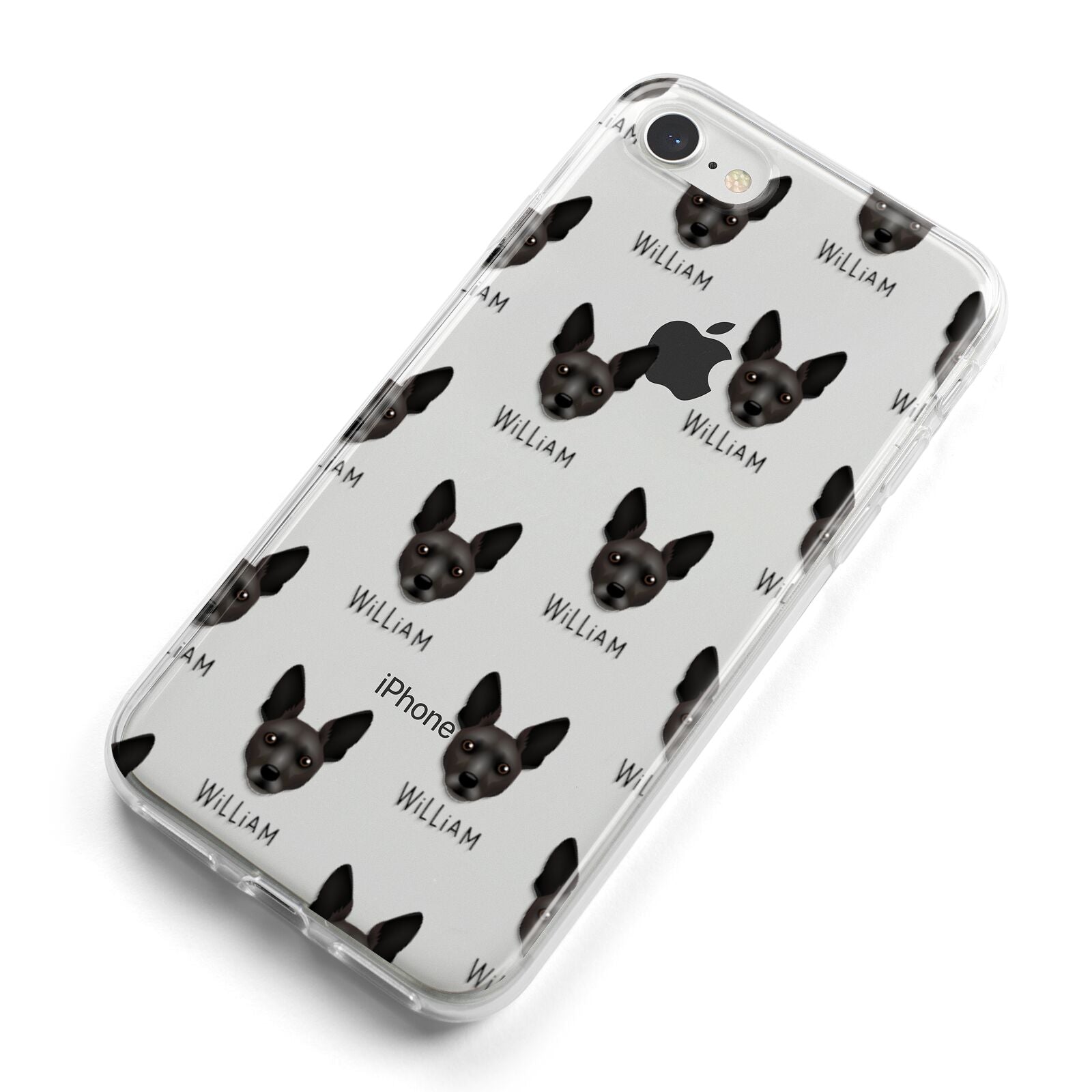 Rat Terrier Icon with Name iPhone 8 Bumper Case on Silver iPhone Alternative Image