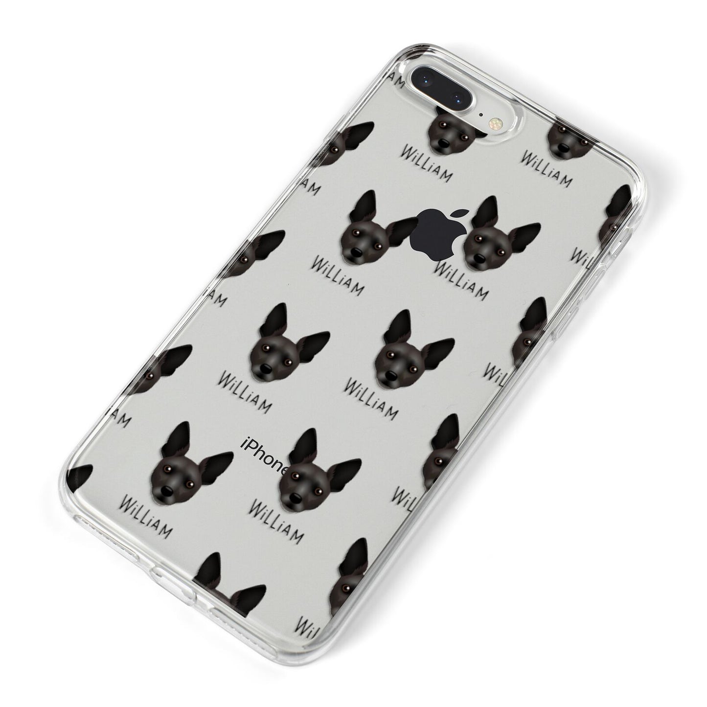 Rat Terrier Icon with Name iPhone 8 Plus Bumper Case on Silver iPhone Alternative Image