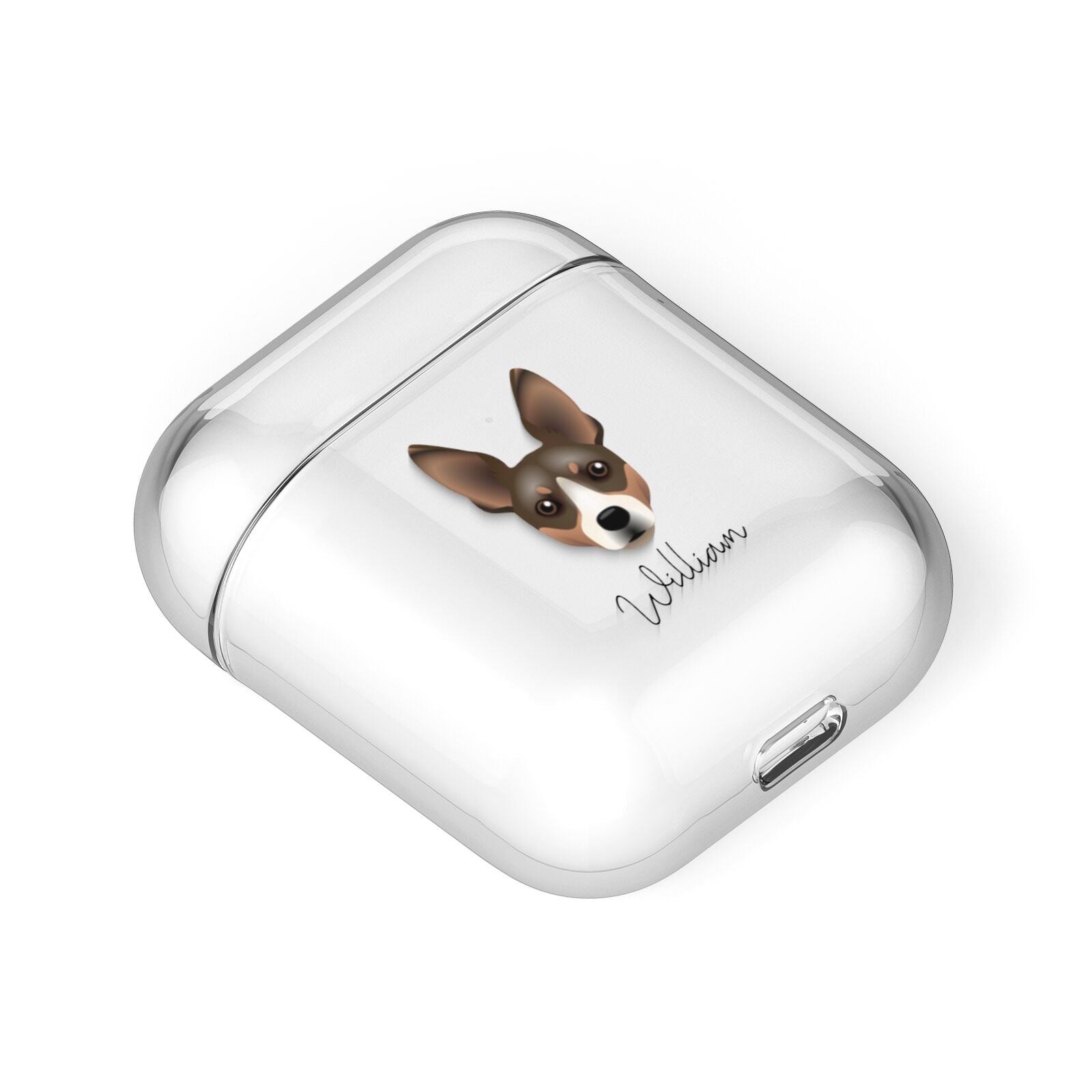 Rat Terrier Personalised AirPods Case Laid Flat