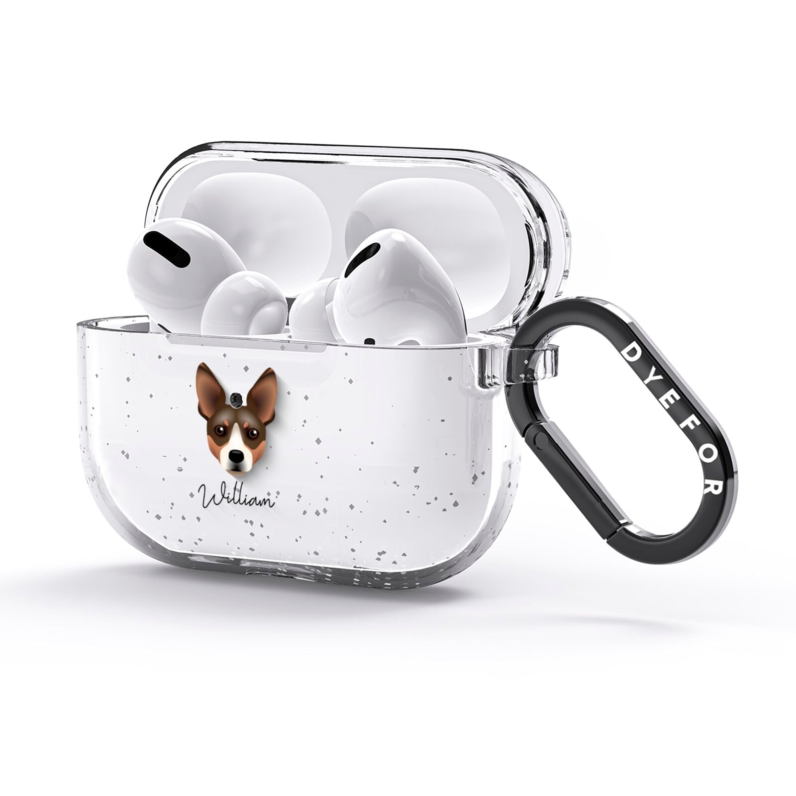 Rat Terrier Personalised AirPods Glitter Case 3rd Gen Side Image