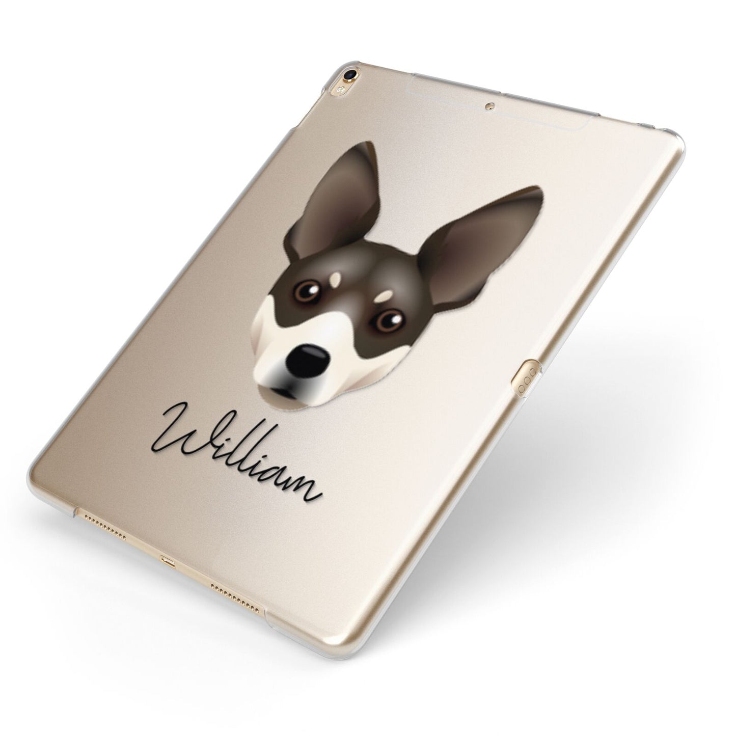 Rat Terrier Personalised Apple iPad Case on Gold iPad Side View