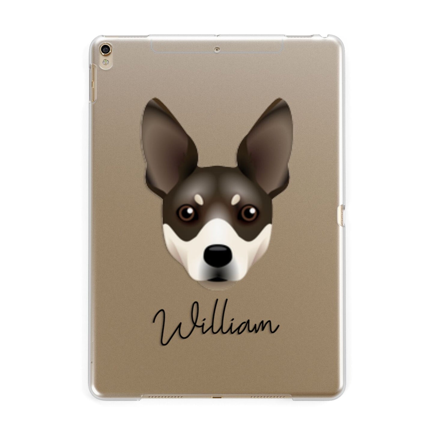 Rat Terrier Personalised Apple iPad Gold Case