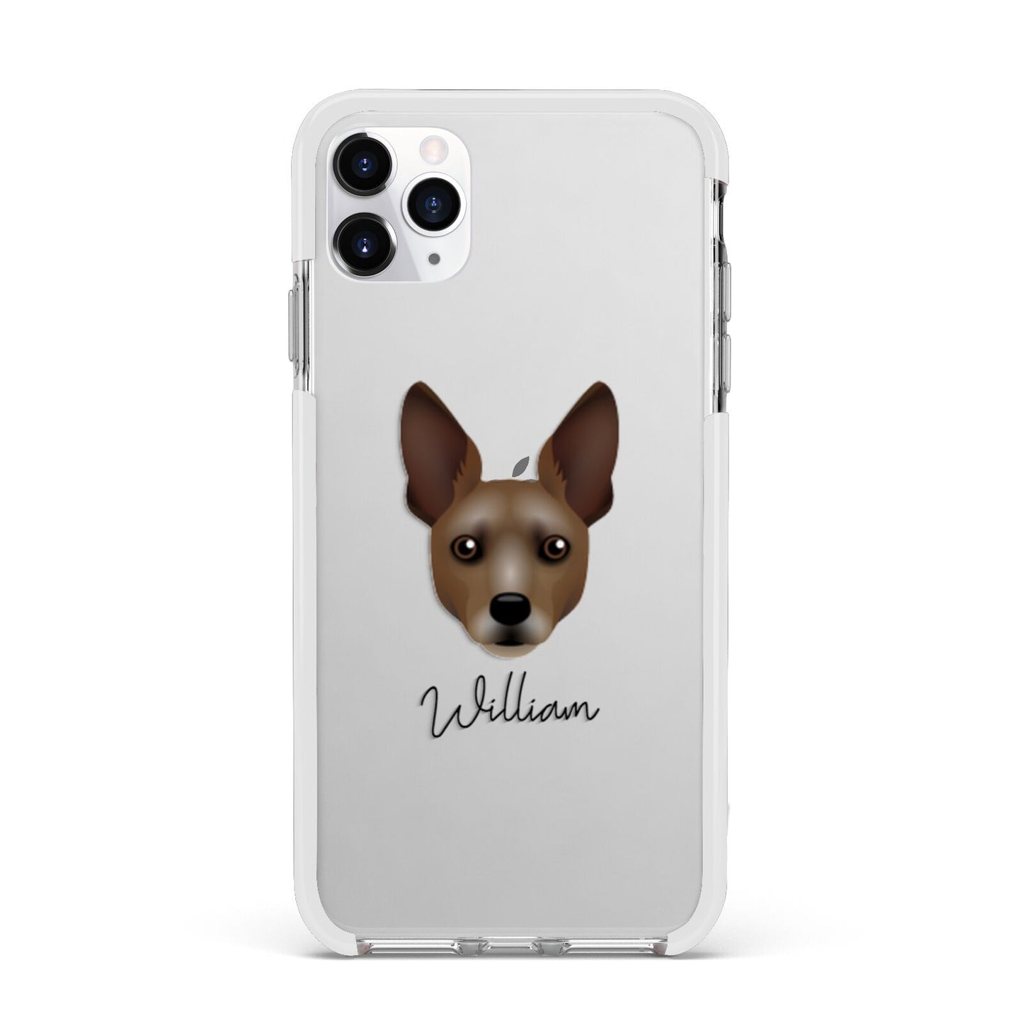 Rat Terrier Personalised Apple iPhone 11 Pro Max in Silver with White Impact Case